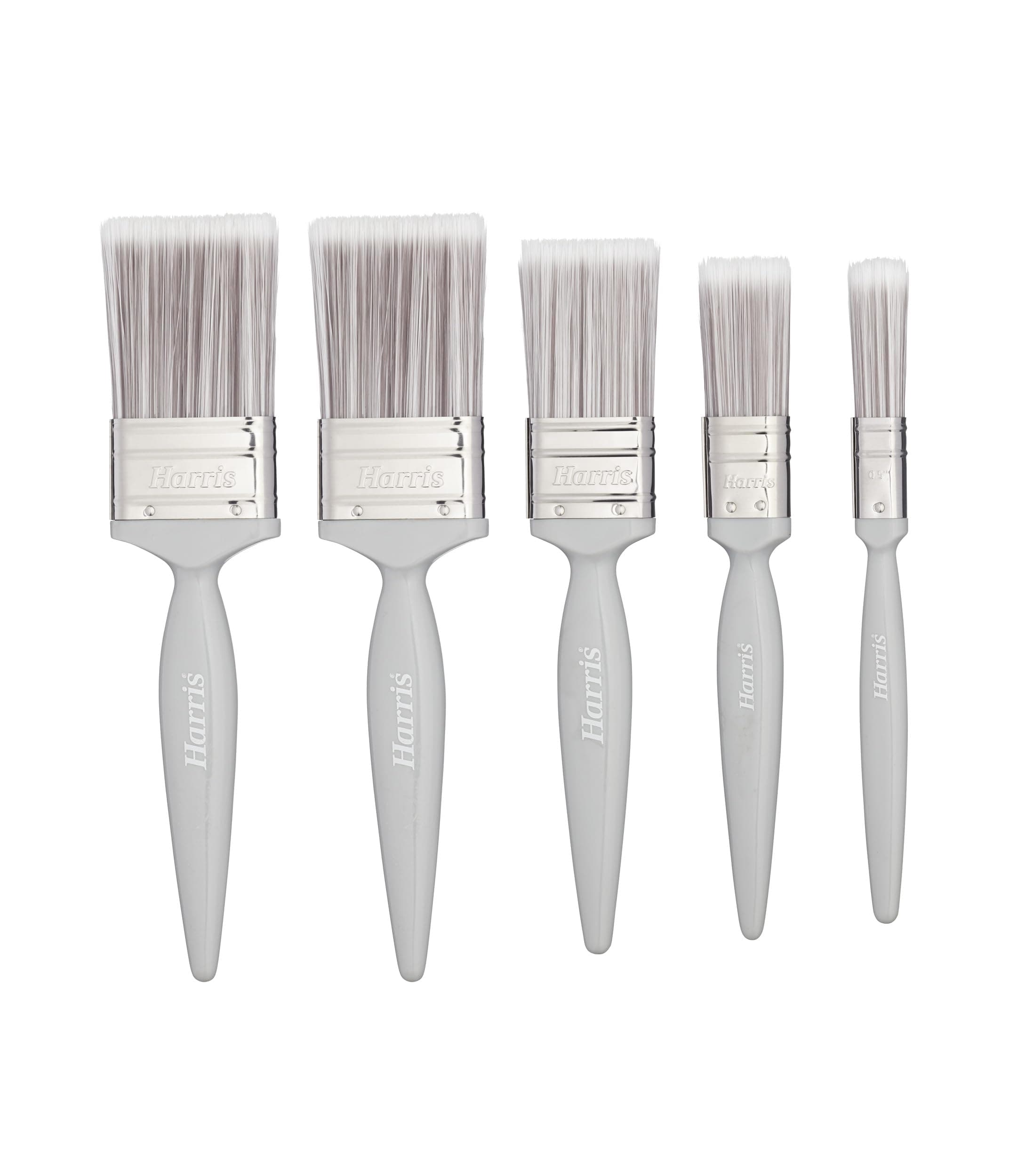 Essentials Walls & Ceilings Paint Brush Set | Pack of 5 | 0.5", 1", 1.5", 2", Grey