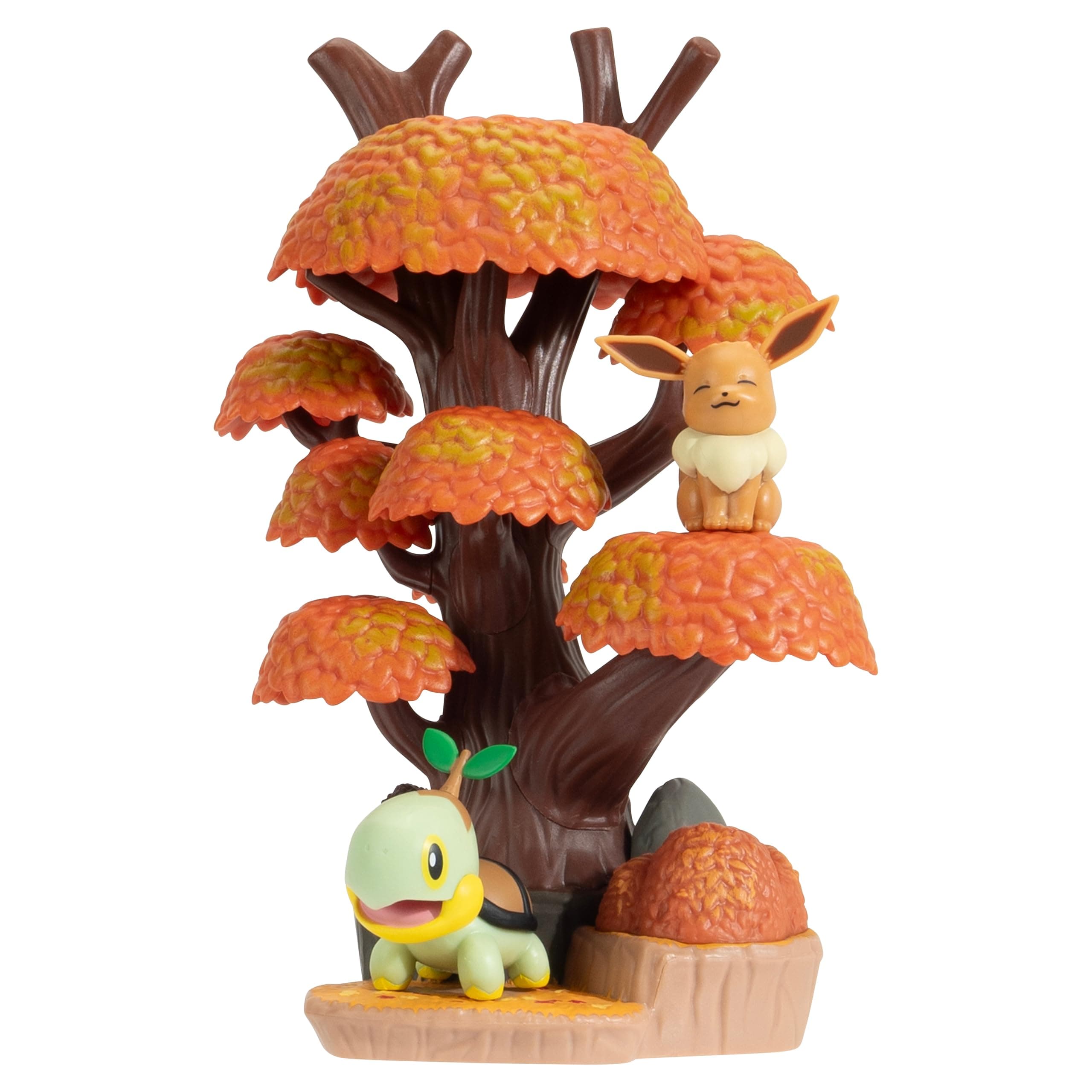 Pokemon Autumn Forest Environment - 6-Inch Multi-Level Display Set with Two 2-inch Battle Figures