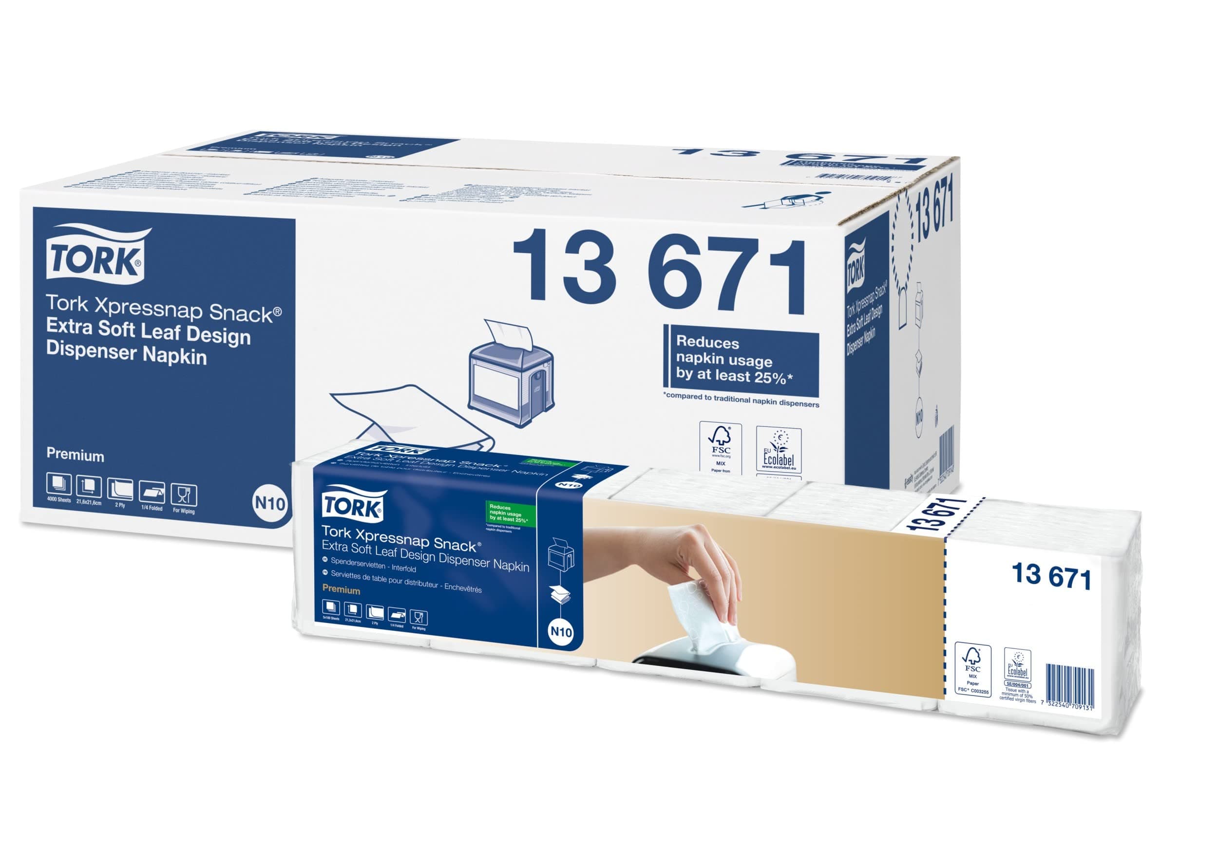 Sponsored Ad – 13671 Xpressnap Snack Extra Soft Leaf Design White Dispenser Napkin / 2 Ply Premium Serviette in White for the N10 Interfolded Napkin Dispenser System / 4000 Sheets (WxL 10.8cm x 10.7cm)