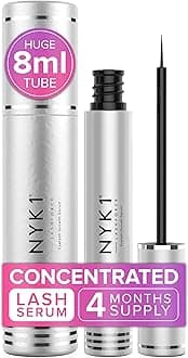 NYK1 CONCENTRATED Lash Serum For Eyelash Growth (XL - 8ml) LashForce Eyelash Serum To Grow Lashes Longer And Thicker - Eye Lash Enhancing Formula With Easy Application And Long Lasting Results