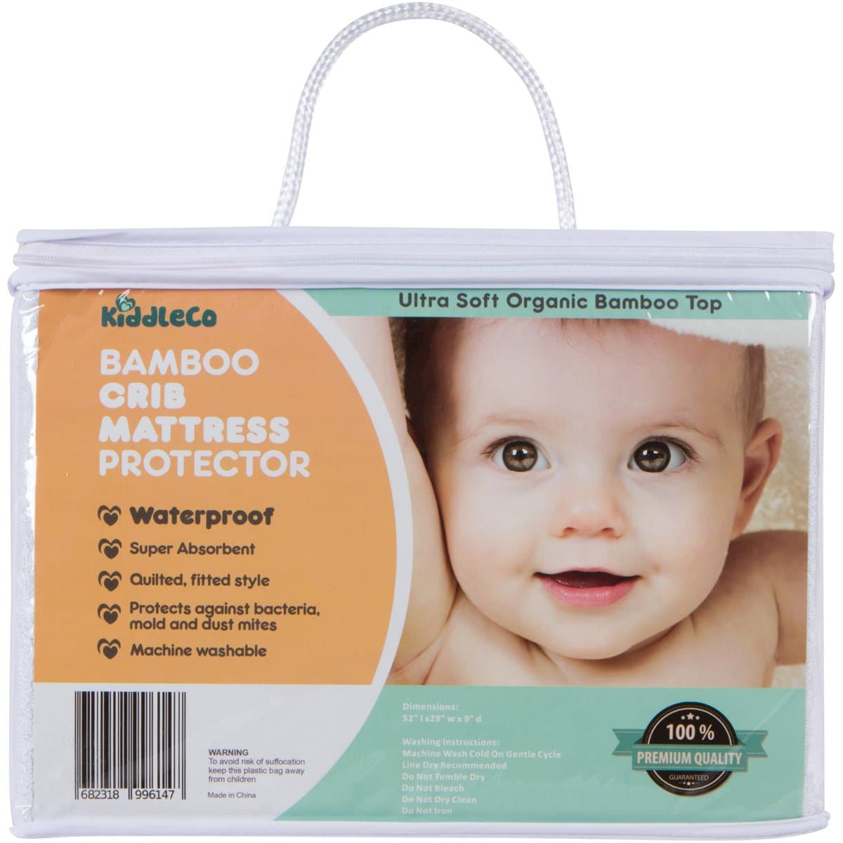 Kiddleco Waterproof Bamboo Crib Mattress Pad Protector