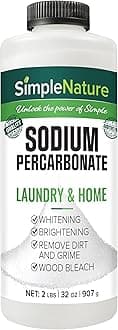 Sodium Percarbonate (2 lbs) - Versatile Non-toxic Biodegradable Scent-Free Cleaner for Home, Laundry, and Decking - Pure Oxygen Bleach - Convenient Container with Scoop