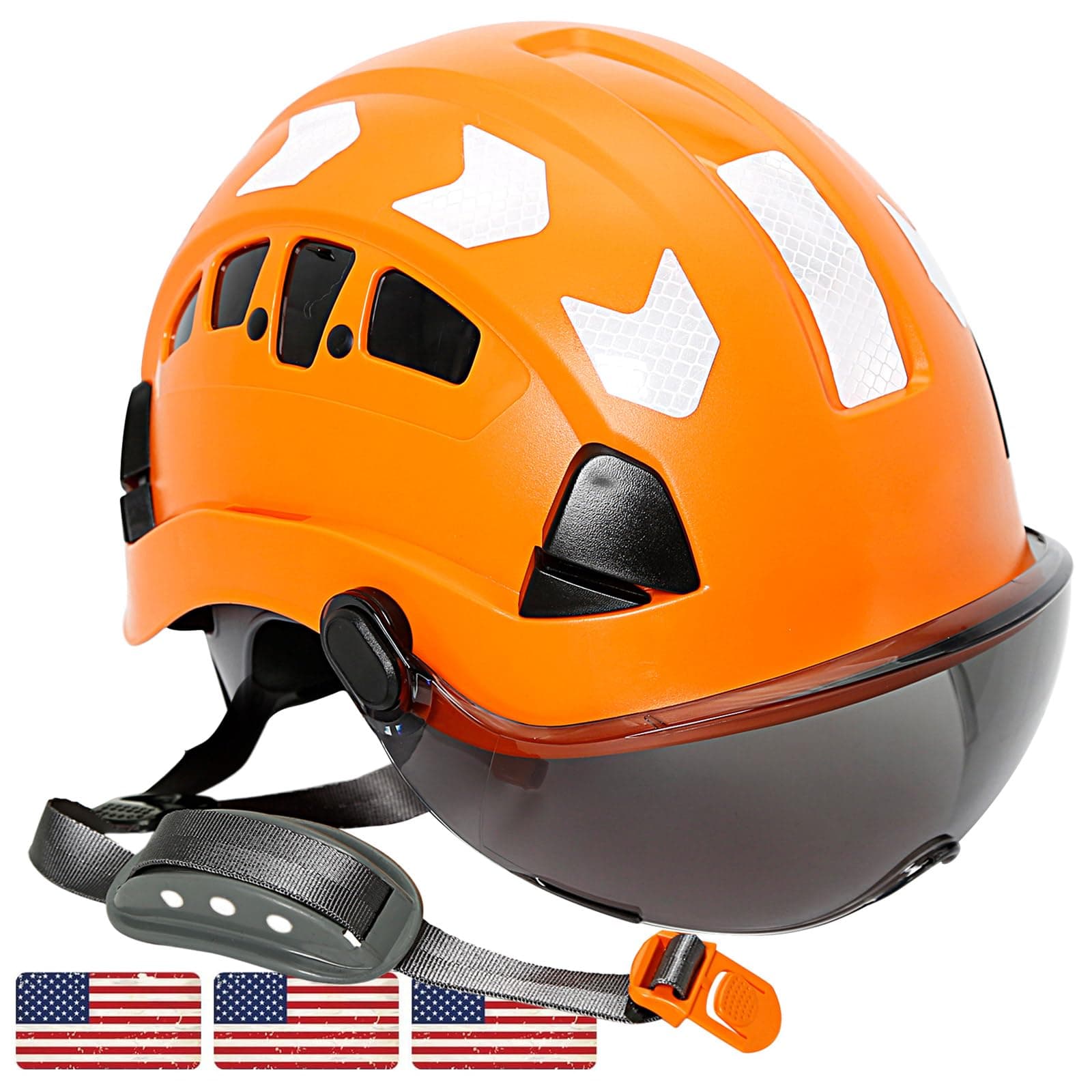 AOLAMEGS Construction Hard Hat with Visor - White Vented Hard Hats Construction OSHA Approved, ANSI Z89.1 ABS Safety Helmet,Adult Hardhats for Men Women,6 Point Suspension Hard Hat with Chin Strap