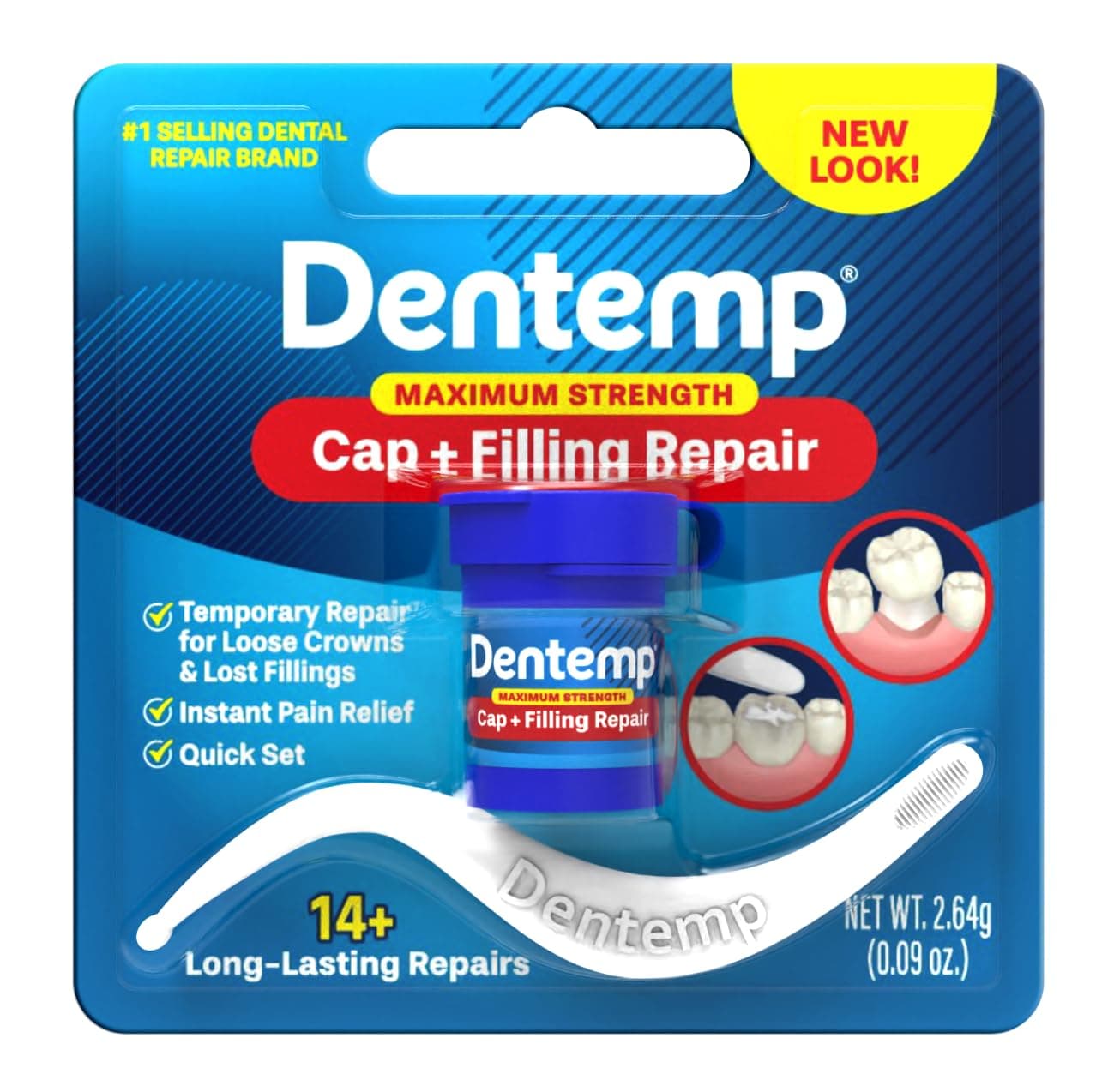 Maximum Strength Loose Cap and Lost Filling Repair - Dental Repair Kit for Instant Pain Relief (Pack of 1)