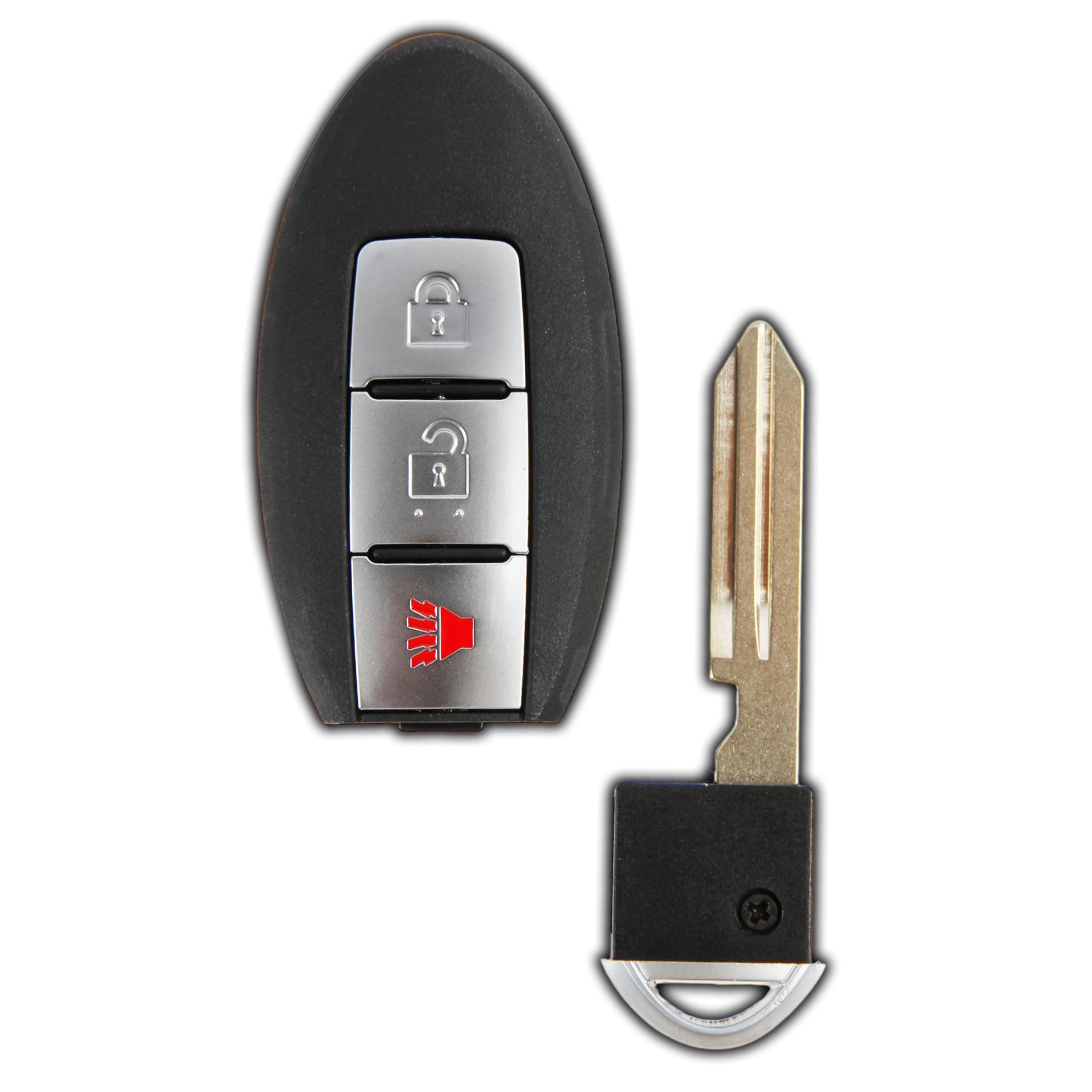 KeylessOption Key Fob Replacement 3-Button - Nissan Leaf, Quest, Juke, Cube, Versa Note – OEM CWTWB1U808 – Dealer OR Locksmith Required – 2011, 2012, 2013, 2014, 2015, 2016, 2017, 2018