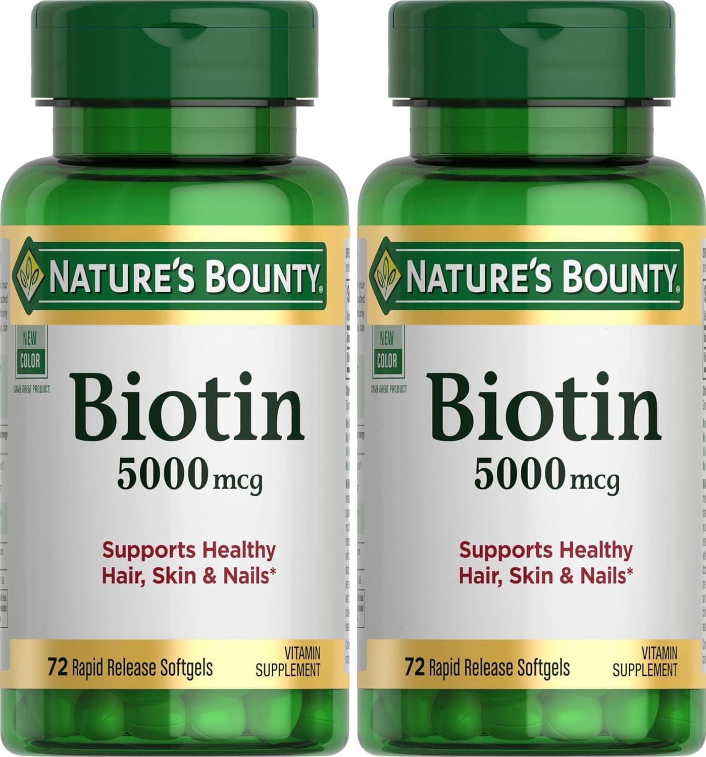 Super Potency Biotin 5000mcg - 72 softgels (Pack of 2)