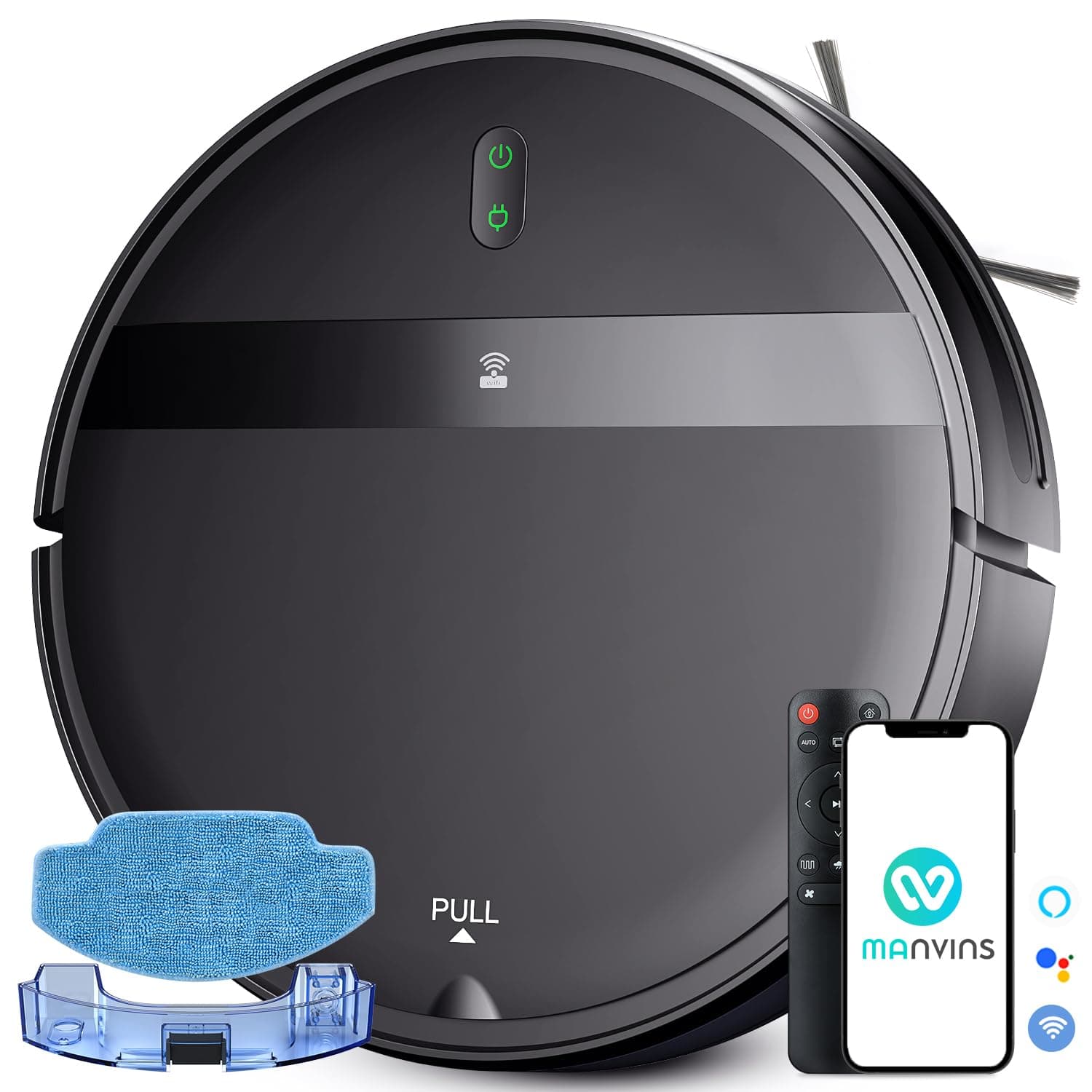 MANVINS Robot Vacuum and Mop Combo, App/Voice Control, Robot Vacuum Cleaner 2 in 1