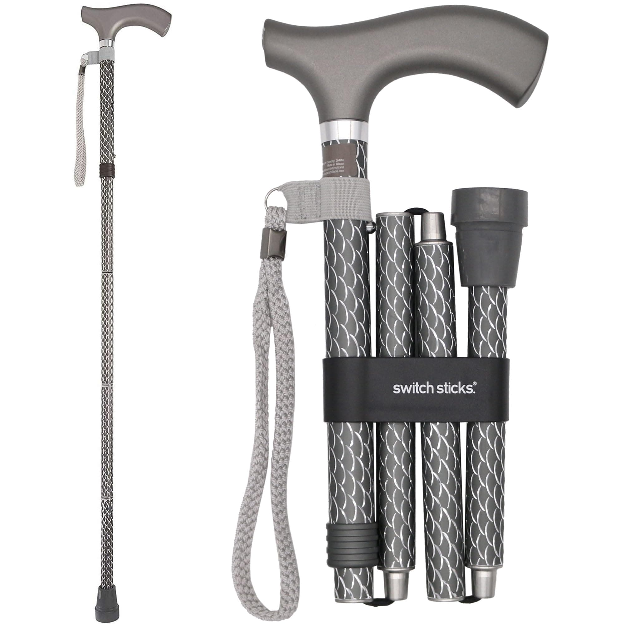 Switch Sticks Aluminum Adjustable Folding Cane and Walking Stick