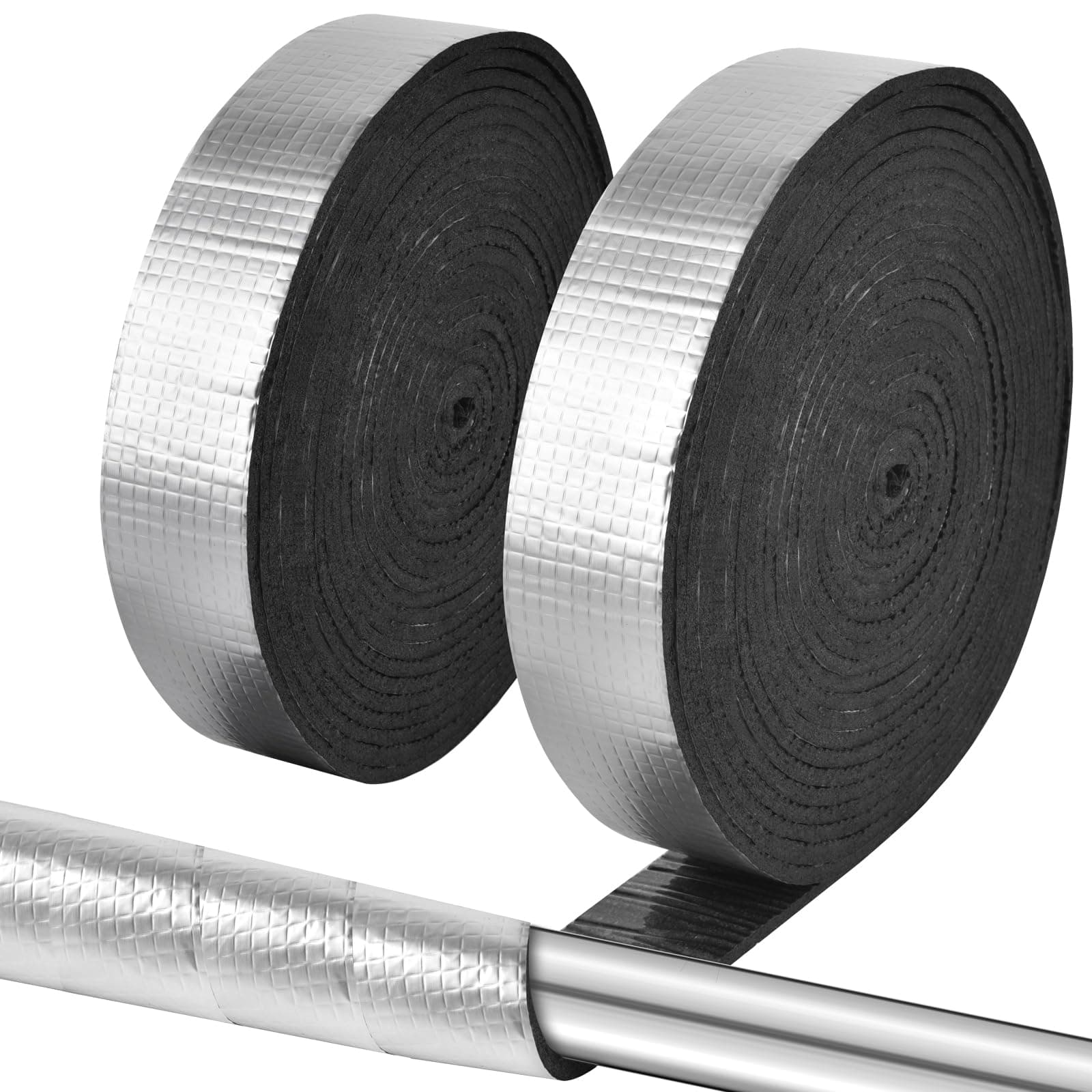 Pipe Wrap Insulation - 33 ft Outdoor Pipe Foam Insulation Tape Self Adhesive for Winter Freeze Protection Insulation Wrap - Aluminum Foil Finish-2" x 33FT