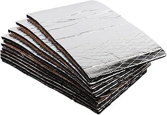 kunsto 20pcs 10mm 10x25cm Car Sound Deadener Deadening Mat 2sqm Noise and Heat Shield Insulation Closed Cell PE Foam Vibration Dampening Material for Car Hood Trim Roof Door and Trunk