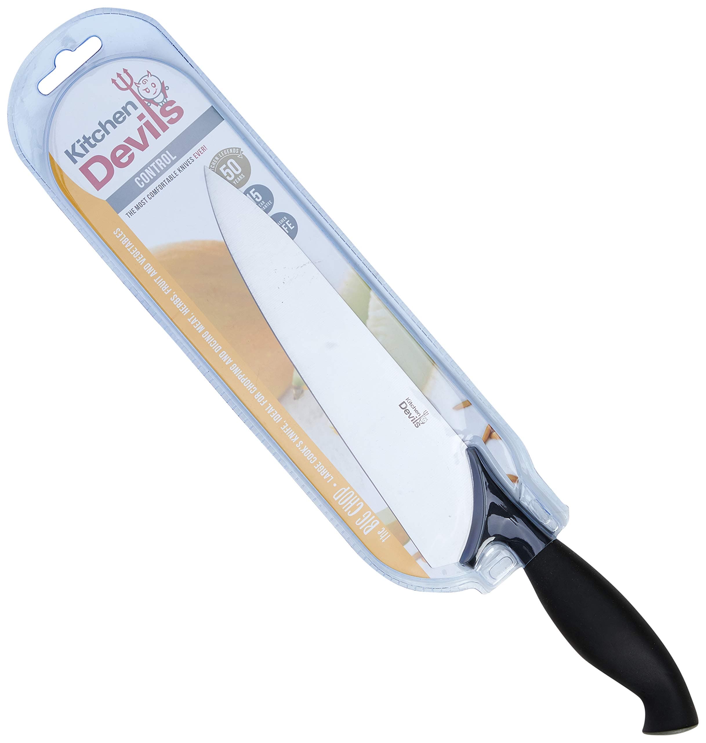 Kitchen Devils Control 20cm Large Cooks Knife 603004, Black