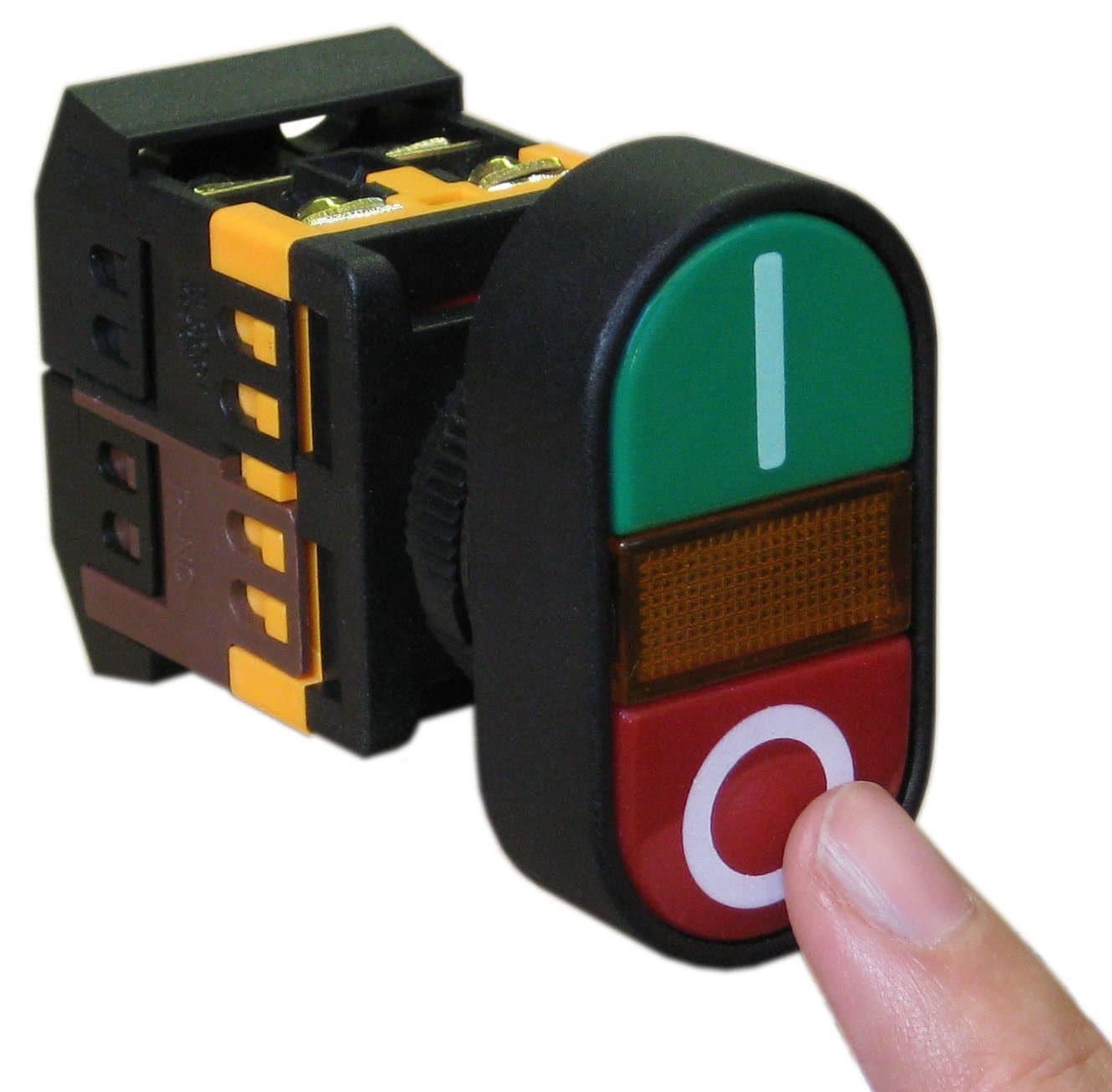 AceCrew ON/Off, Start/Stop Push Button Switch with Light Indicator, Momentary Switch Red/Green Oval for Home and Industrial Equipment