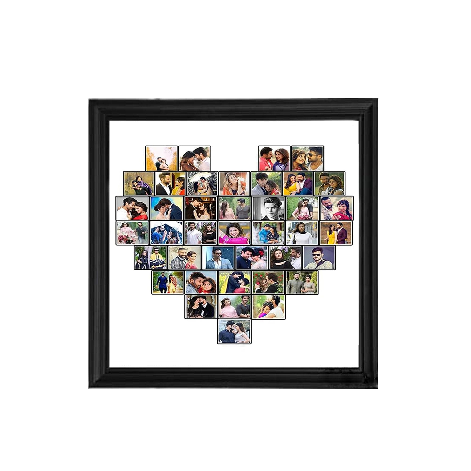 Personalised Heart Shape Collage Wooden Photo Frame (15X15inch)