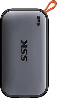 SSK Portable SSD 2TB External Solid State Drives, up to 1050MB/s USB C SSD External Hard Drive USB 3.2 Gen2 for iPhone 15/16/Pro, Windows, Mac, Android Phones and Tablets