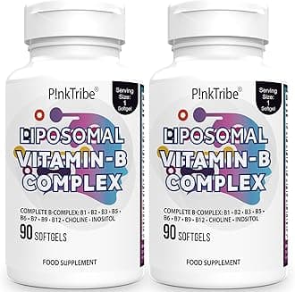 Liposomal Vitamin B Complex Softgels - 9 Methylated B Vitamins for Easy Absorbed, Vitamin B6, Folate & Inositol, 10x Better Absorption, One Softgel a Day, 180 Softgels (Pack of 2)