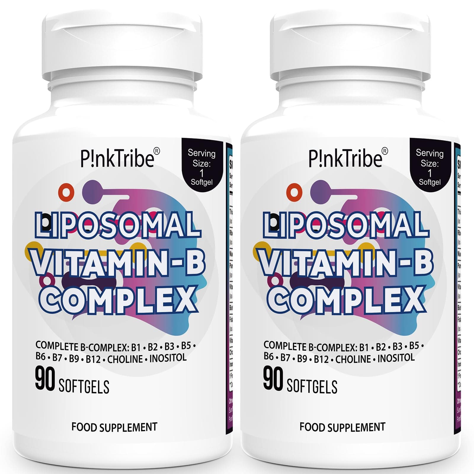 Liposomal Vitamin B Complex Softgels - 9 Methylated B Vitamins for Easy Absorbed, Vitamin B6, Folate & Inositol, 10x Better Absorption, One Softgel a Day, 180 Softgels (Pack of 2)