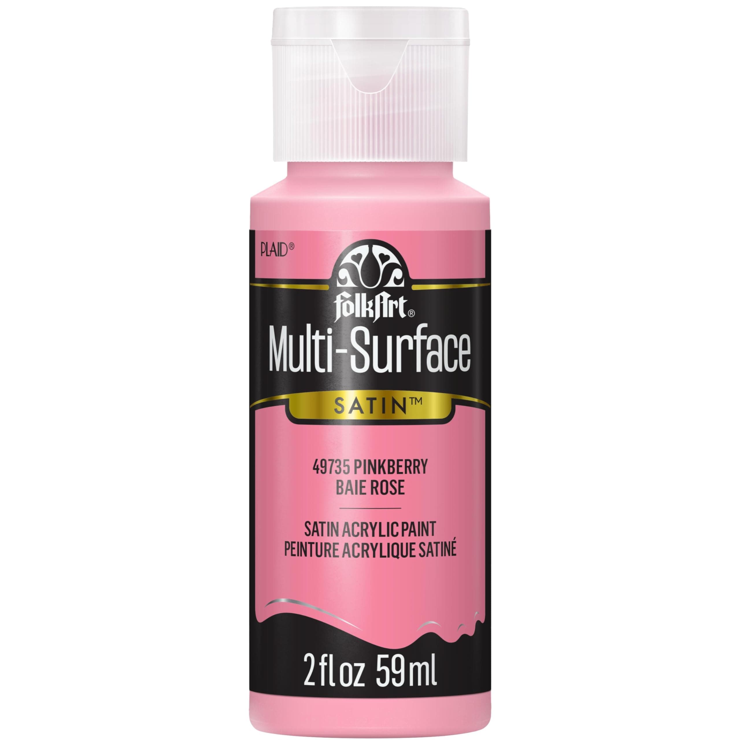 FolkArt Multi-Surface Acrylic Craft Paint, Pinkberry, 2 fl oz