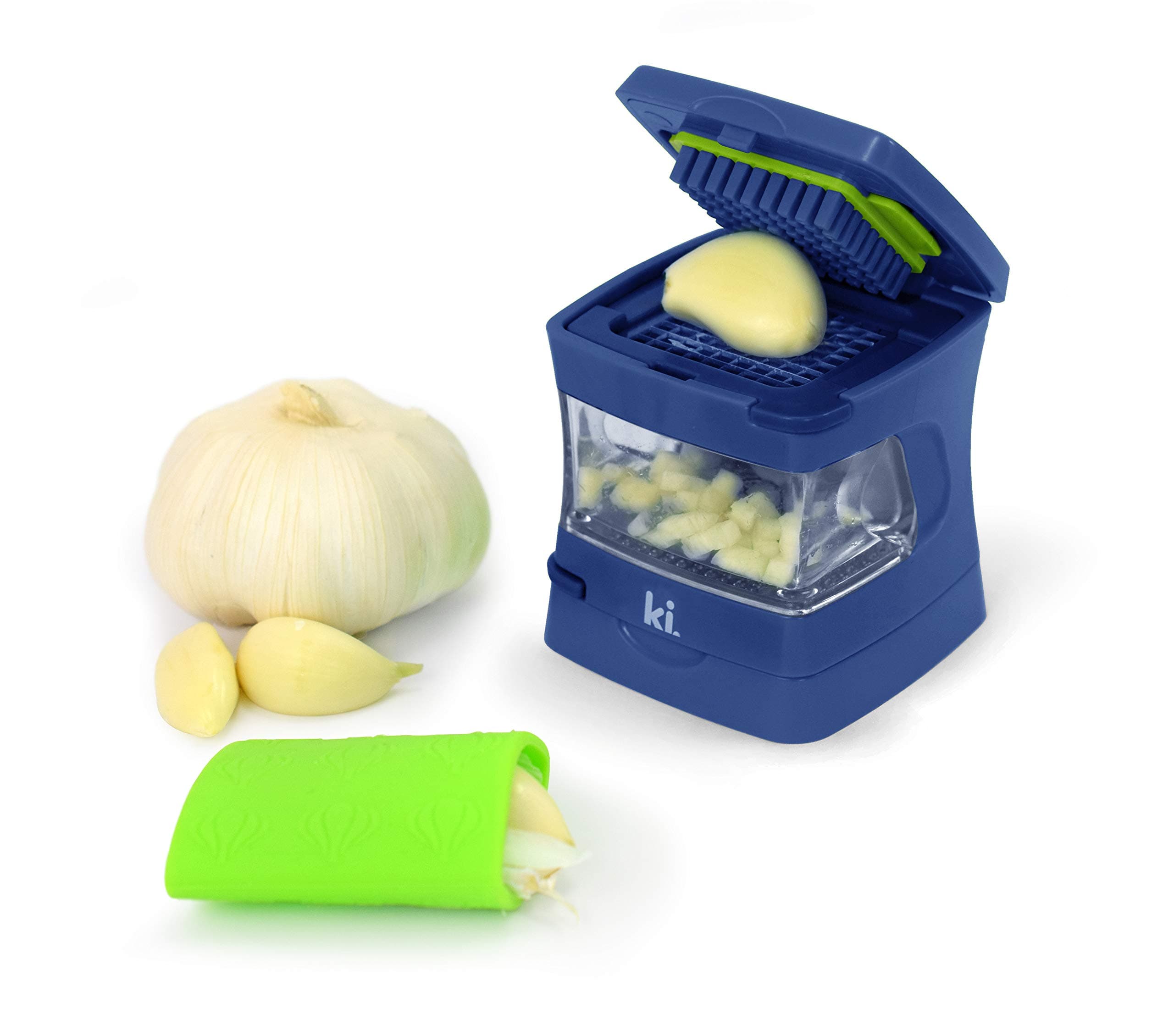 Peel Garlic Press, Standard, Blue
