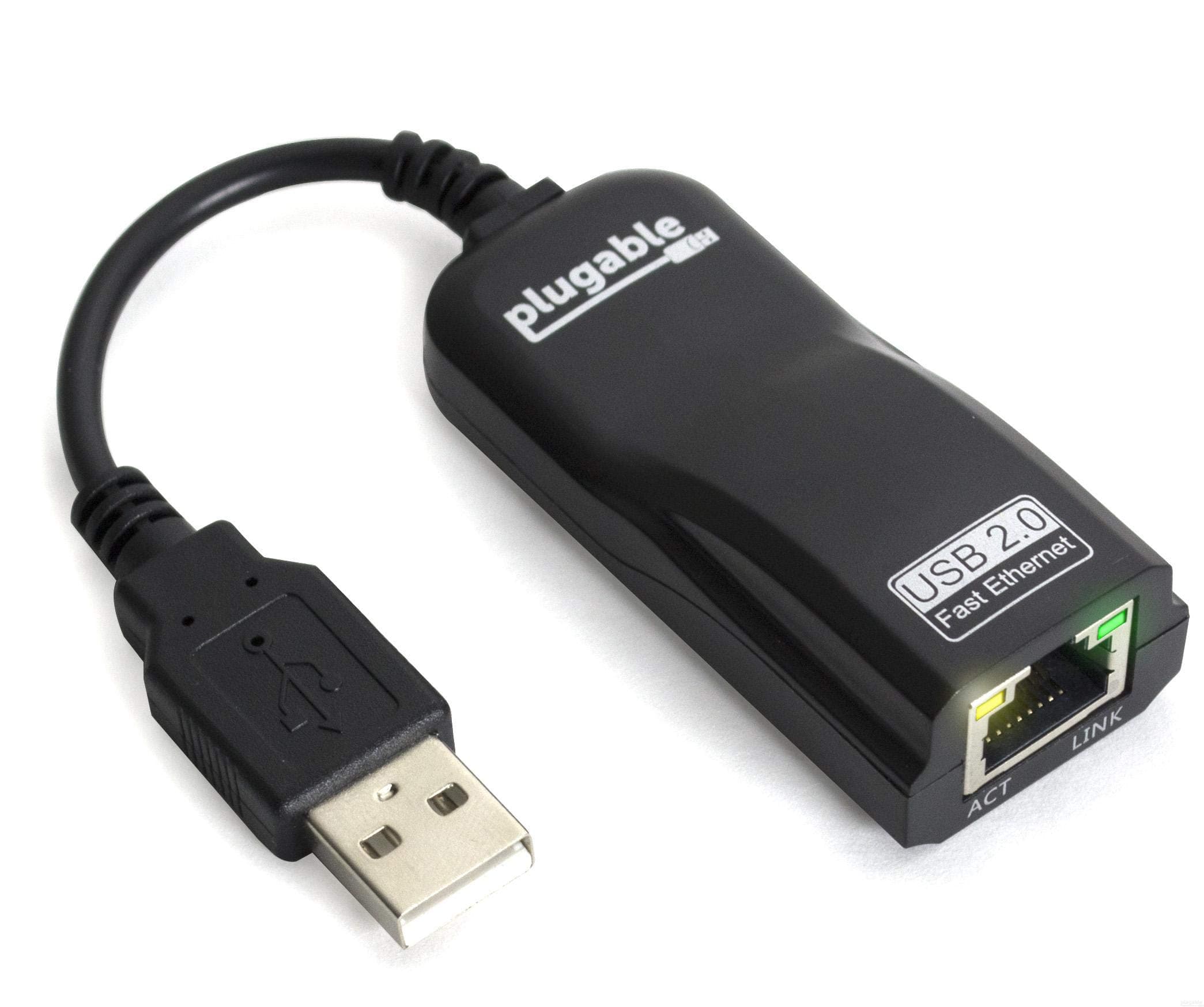 Plugable USB 2.0 to Ethernet Adapter: Fast 10/100 Mbps Wired Network Solution for Windows, Linux, Chromebook, and Nintendo Switch - Driverless Setup, Compact & Portable Design