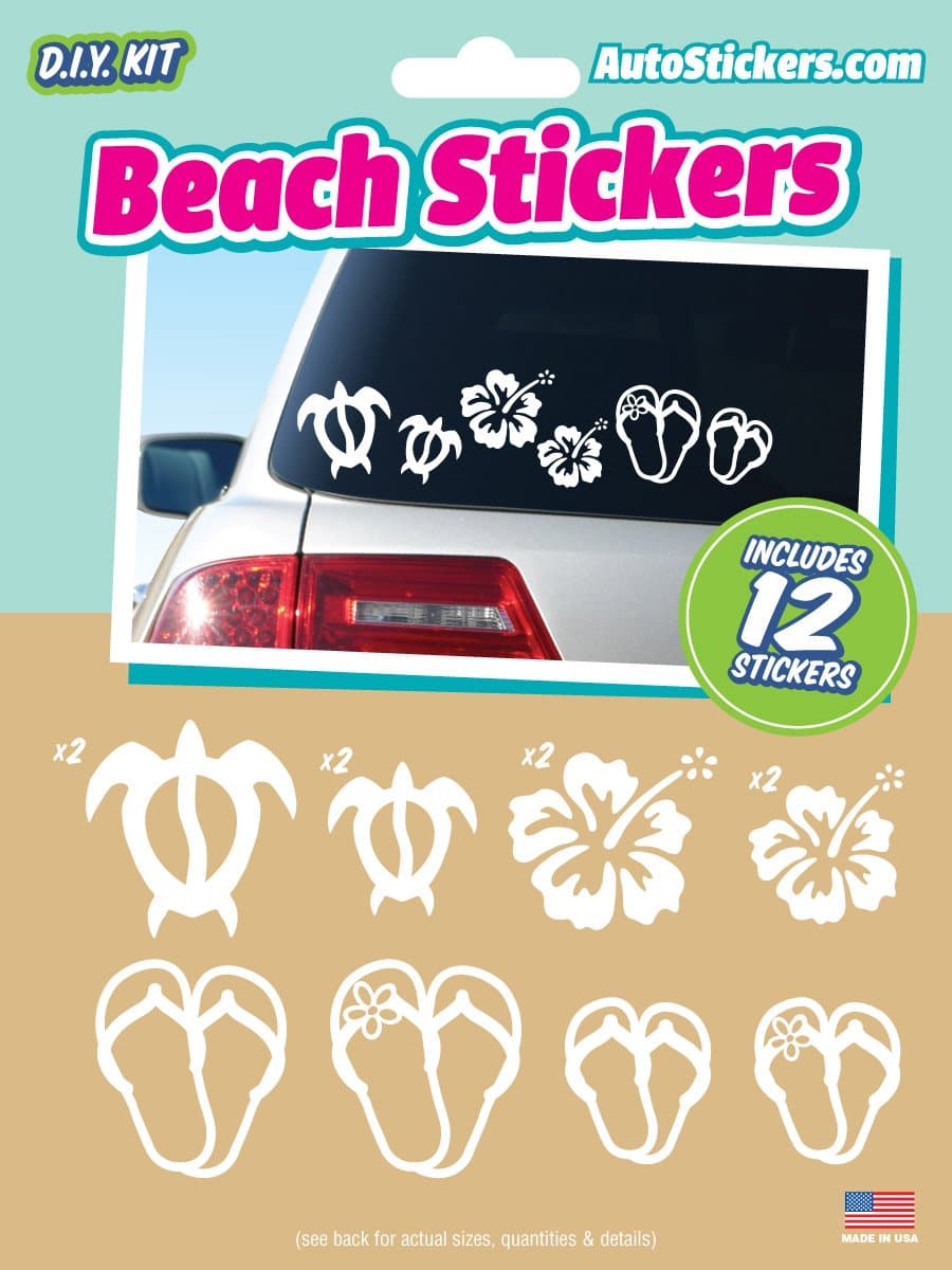 (9007) Beach Car Stickers (12)