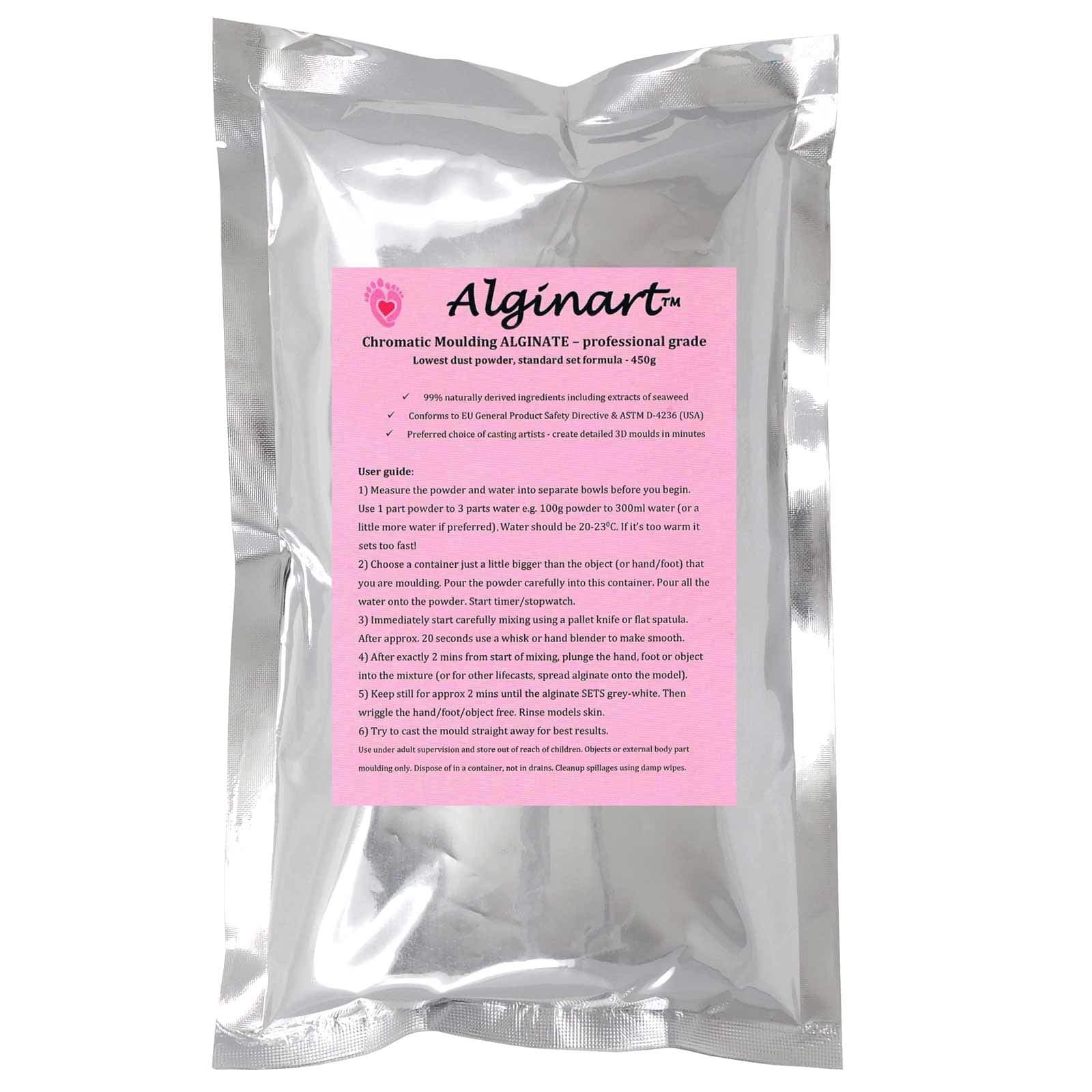 2 x 450g Alginart Chromatic ALGINATE - Moulding Impression Compound - Hand, Foot, Life Casting