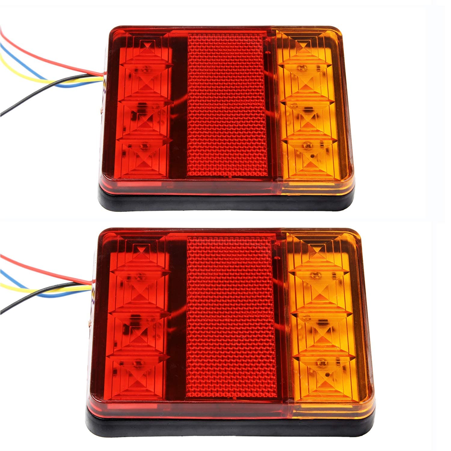 2PCS LED Trailer Tail Lights Waterproof Square Trailer Light -Rear LED Brake Stop Turn Tail Lights for Boat Trailer Truck UTV UTE RV Camper, 4.53''x3.74''