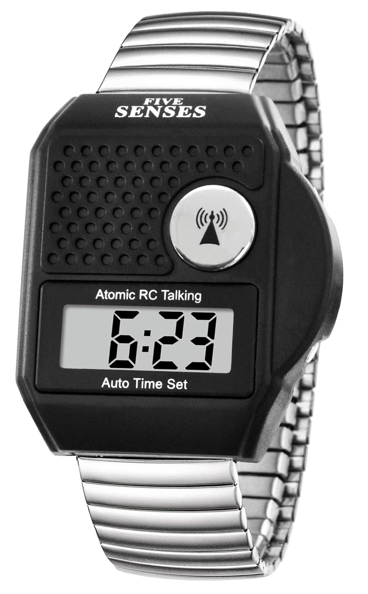 FIVE SENSES 5 Top Button LCD Atomic English Talking Watch (1095)