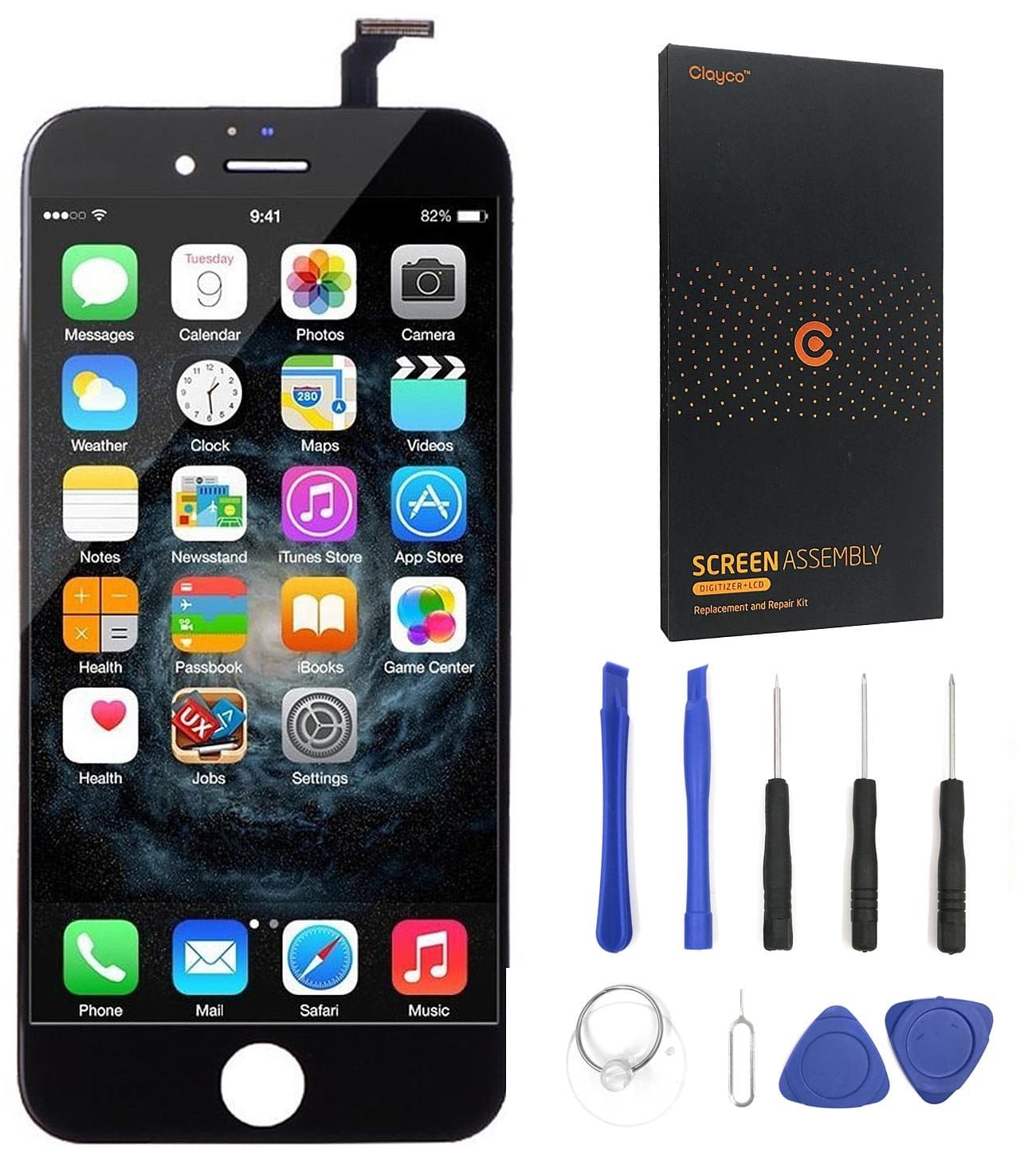 iPhone 6S Plus Screen Replacement Set, LCD Touch Screen 5.5 inch Digitizer Frame Assembly Replacement Kit (Including Instruction and Tools) for Apple iPhone 6S Plus (Black)