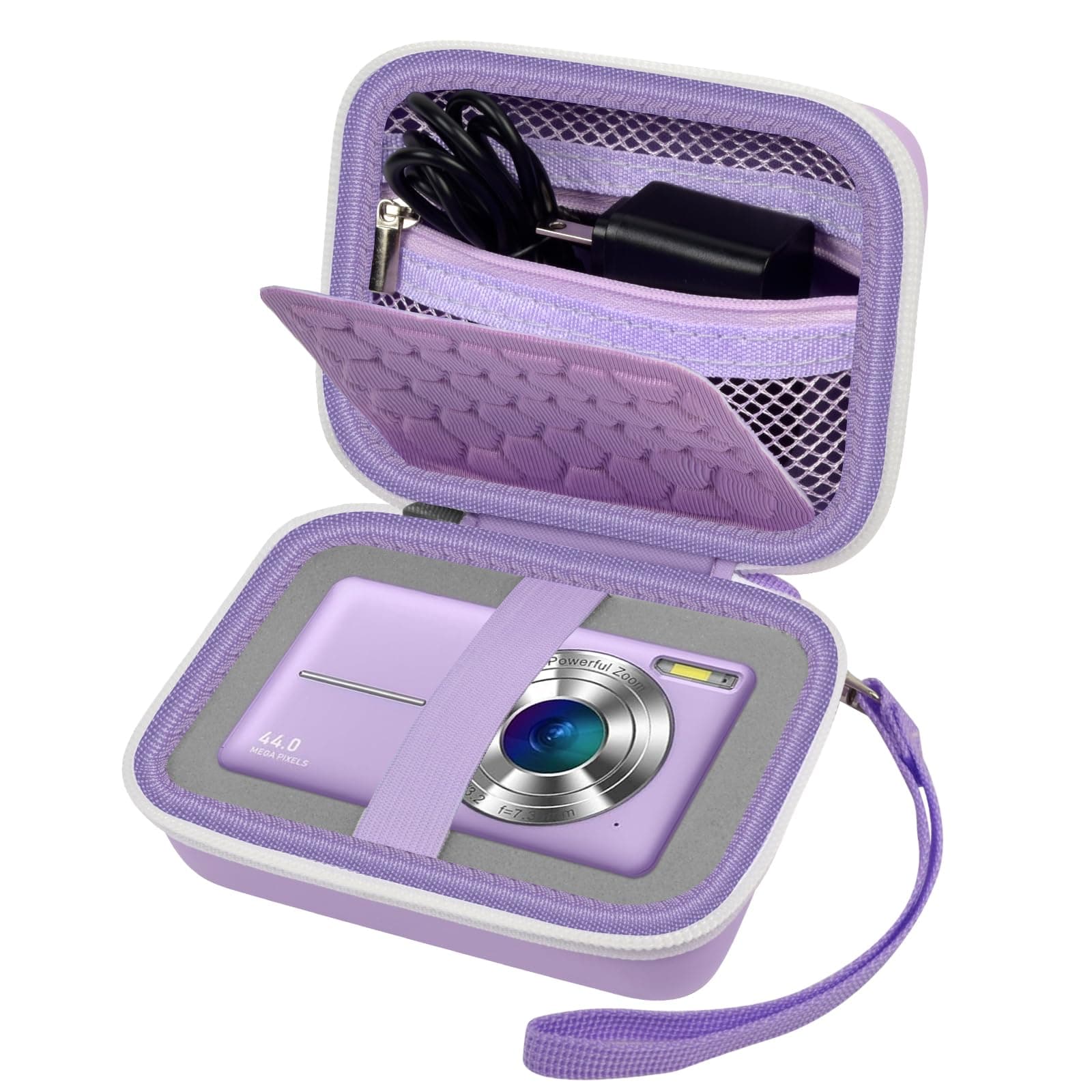 Carrying&Protective Case For Digital Camera,Abergbest 21 Mega Pixels 2.7" LCD Rechargeable HD/ Kodak Pixpro/ Canon Powershot ELPH 180/190 / Sony DSCW800 / DSCW830 Cameras For Travel-Purple