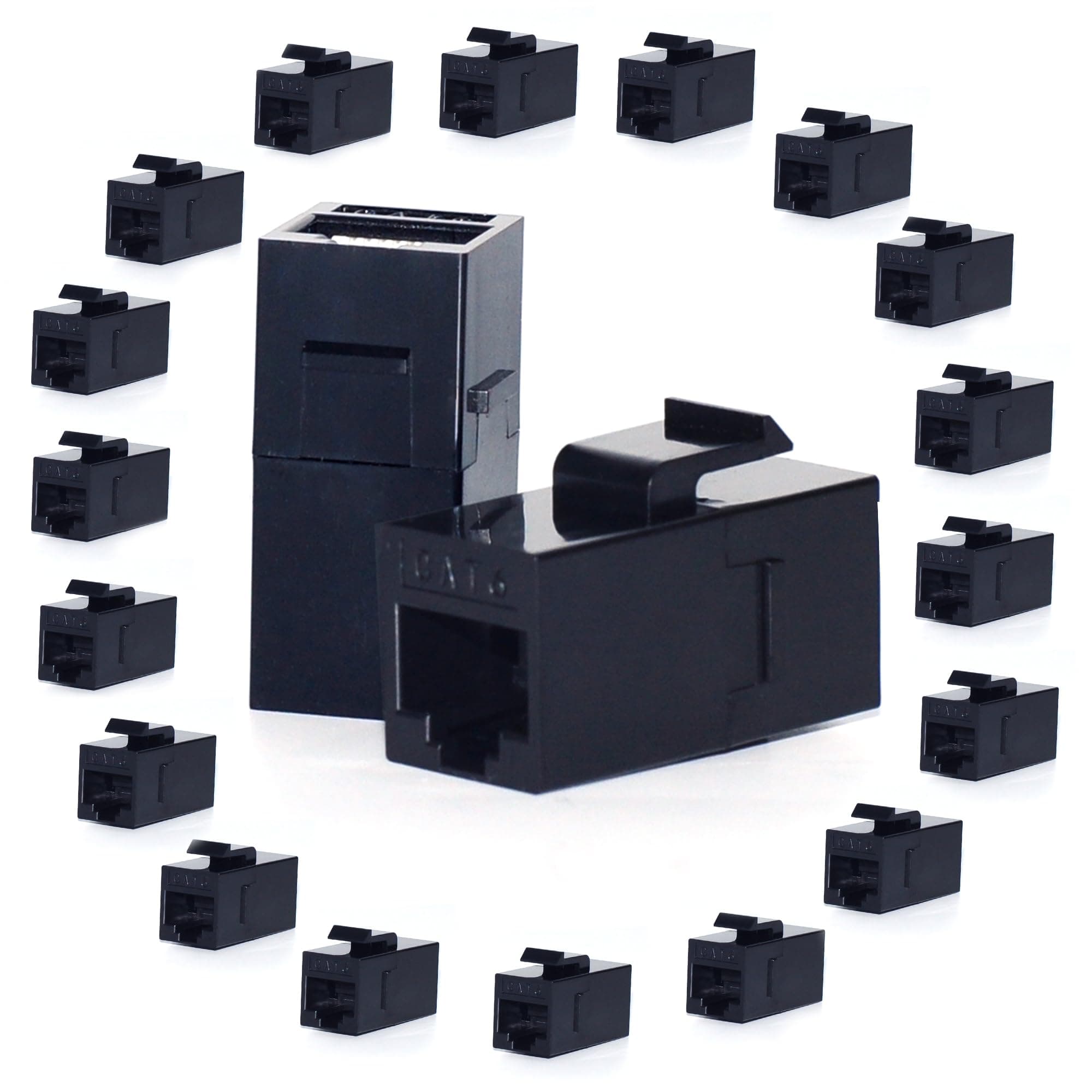 20 Pack RJ45 Coupler, Ethernet RJ45 Keystone Jack Cat6 Coupler Female to Female CAT 6 Extender