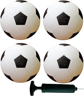 AppleRound 5-Inch Soccer Balls for Toddlers and Kids - Outdoor Games Backyard Sports for Children Boys and Girls - Pack of 4 Balls with 1 Air Pump