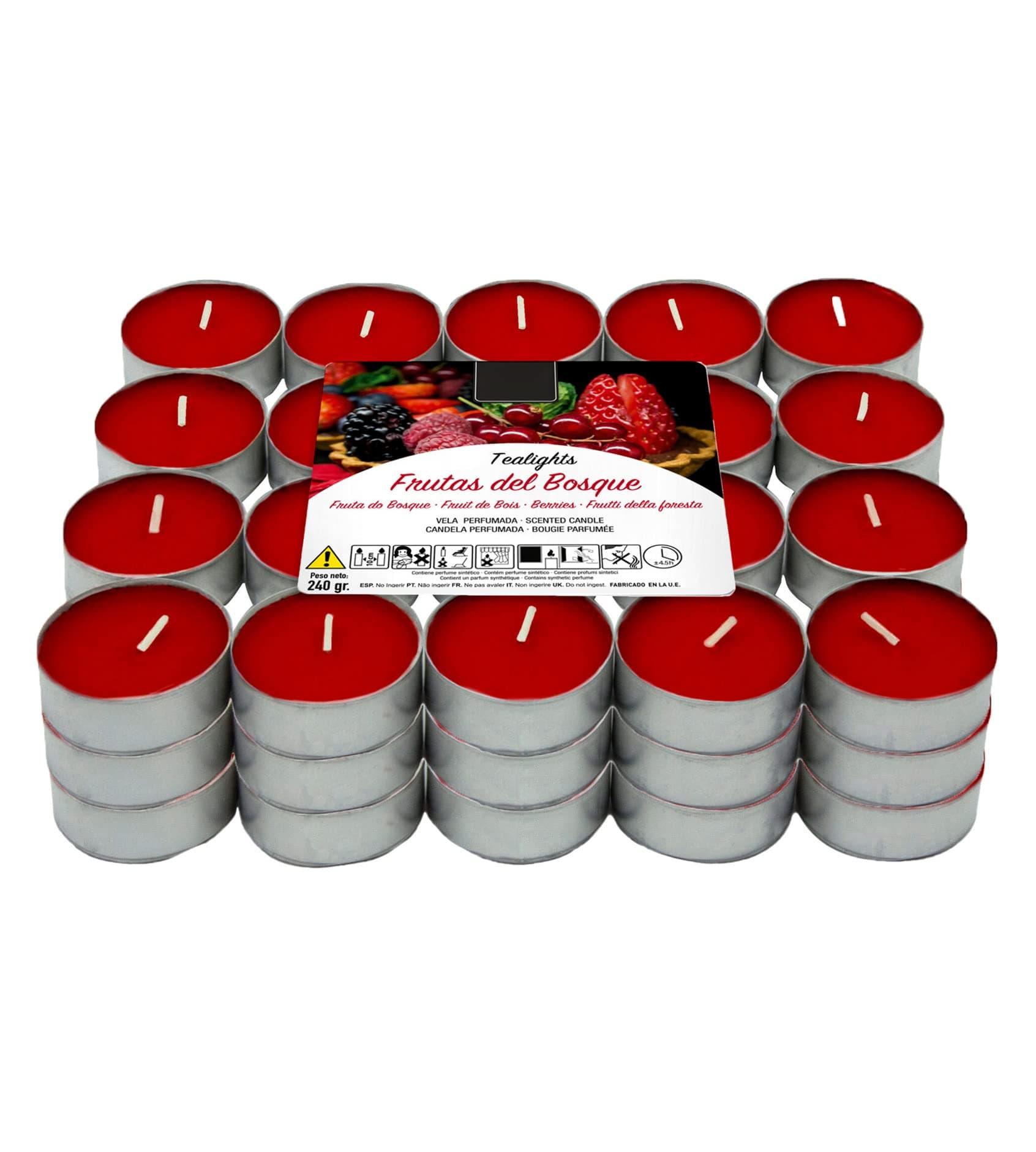 H HANSEL HOME Velas Lumar Scented Tea Lights Pack of 60 Berries