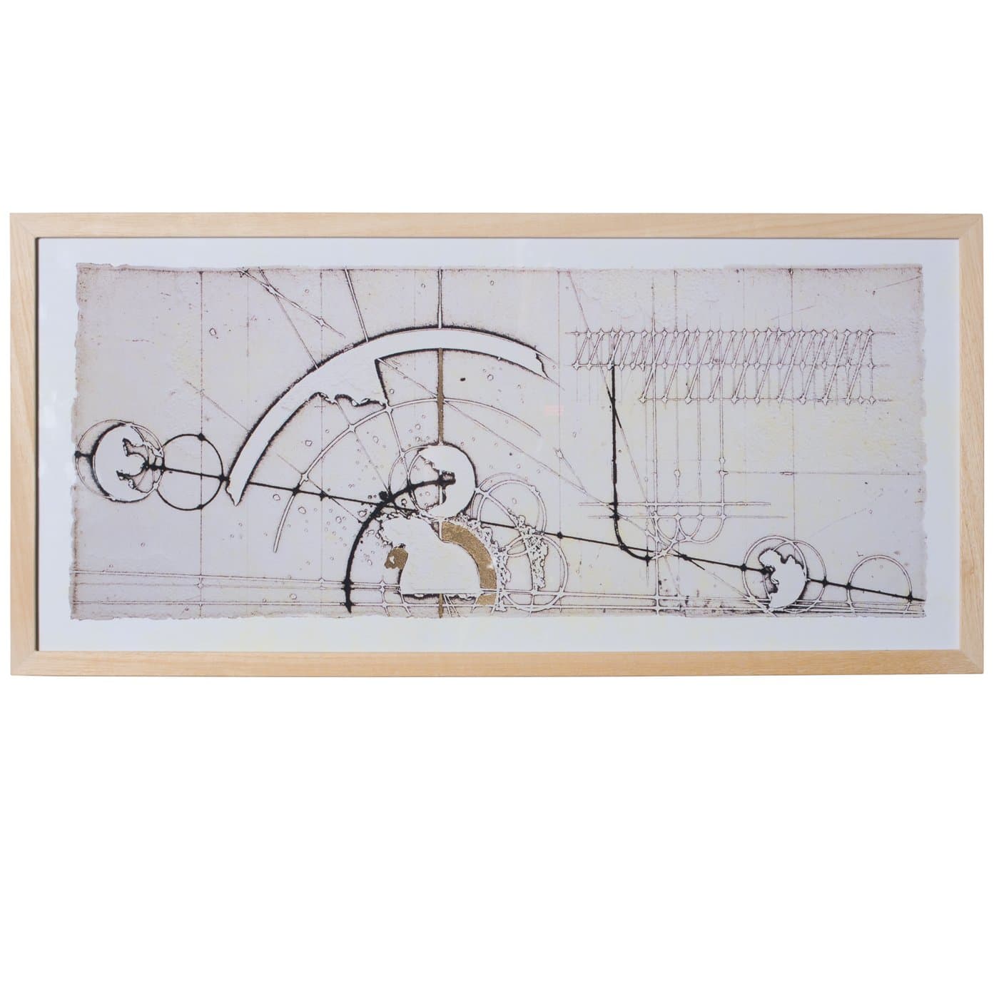 Table with Design Technical Drawing, Wood, multicoloured, 80 x 5 x 38 cm