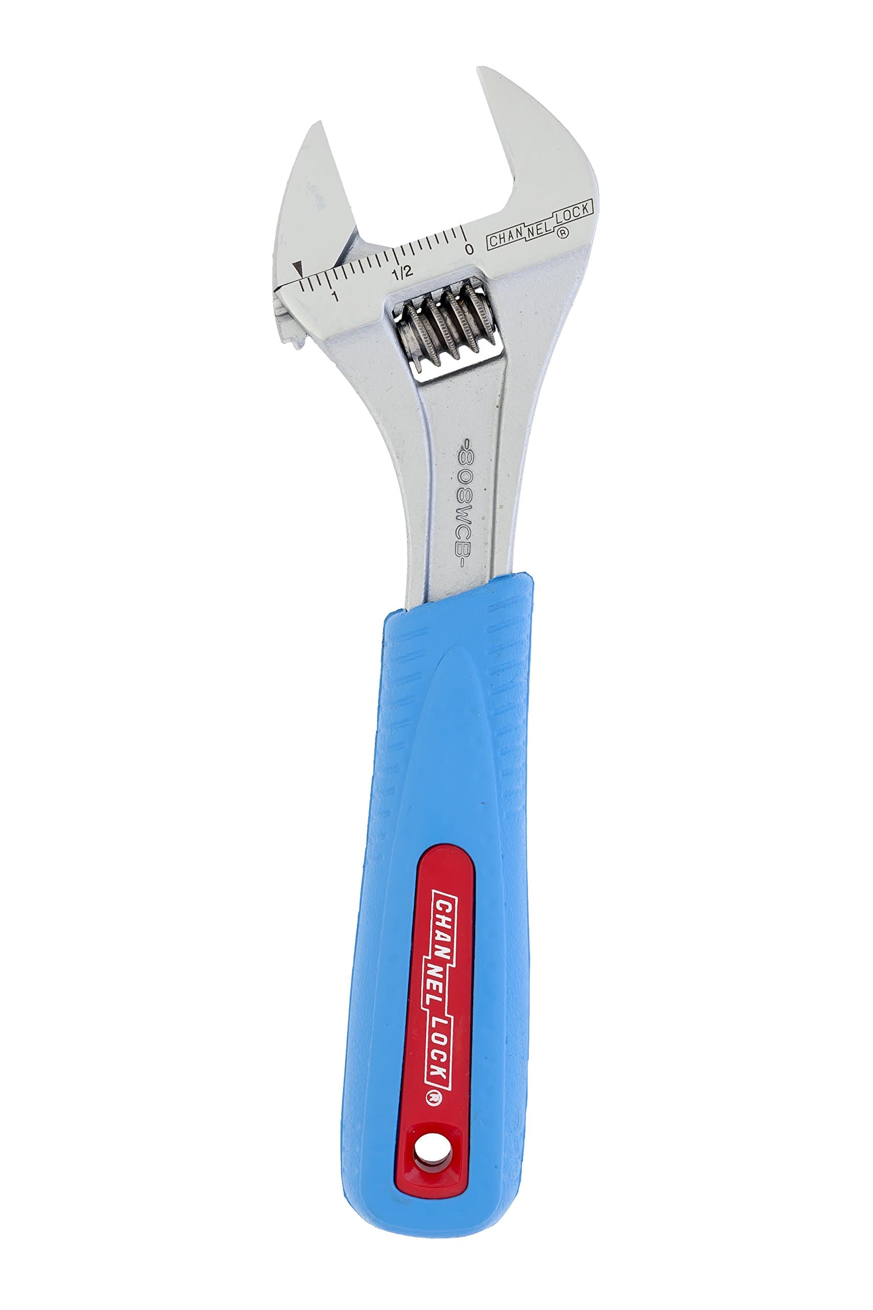 CHANNELLOCK808WCB 8-Inch Chrome Adjustable Wrench with Code Blue Grips