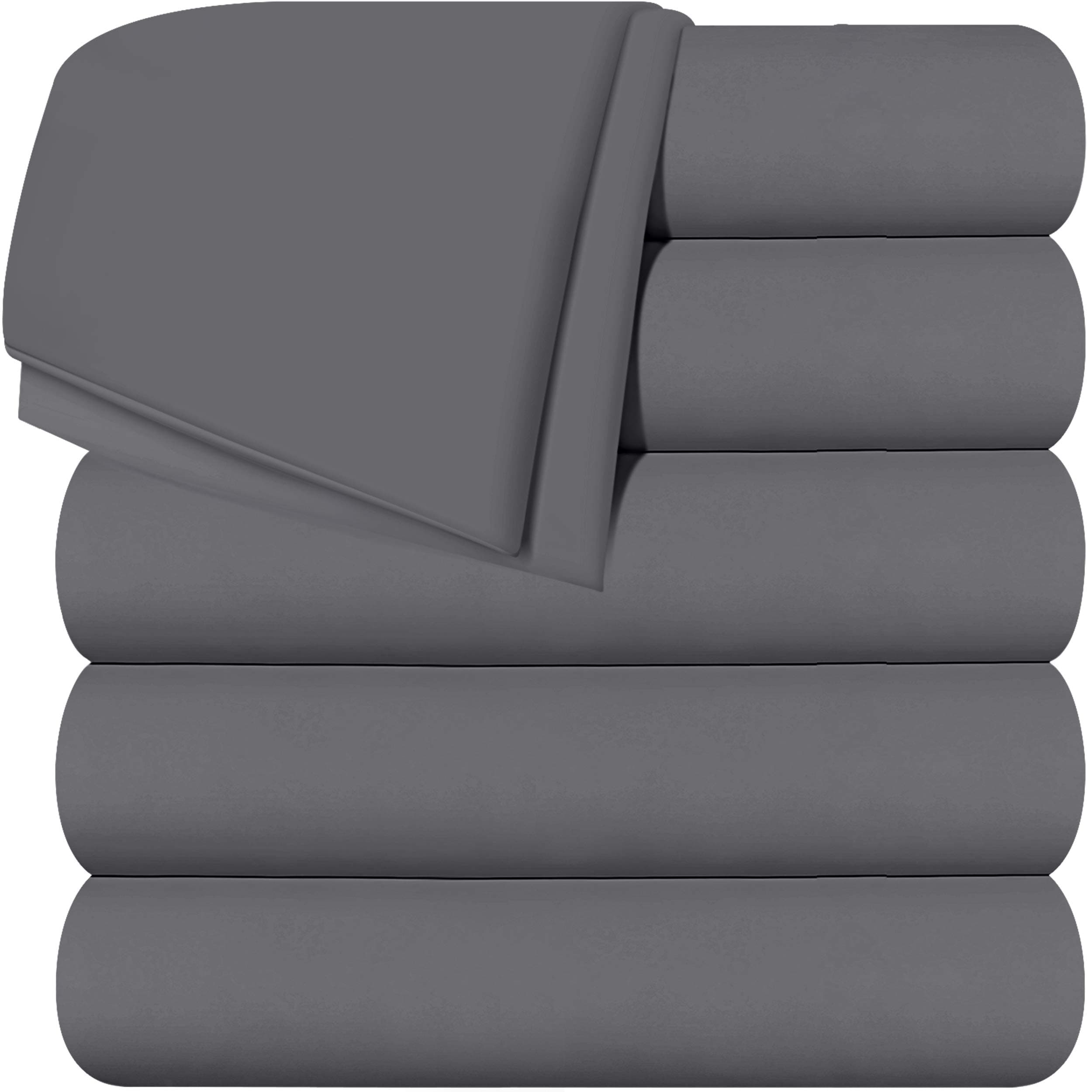 Utopia Bedding Flat Sheets - Pack of 24 - Soft Brushed Microfiber Fabric - Shrinkage & Fade Resistant Top Sheet - Easy Care (Grey, Full)