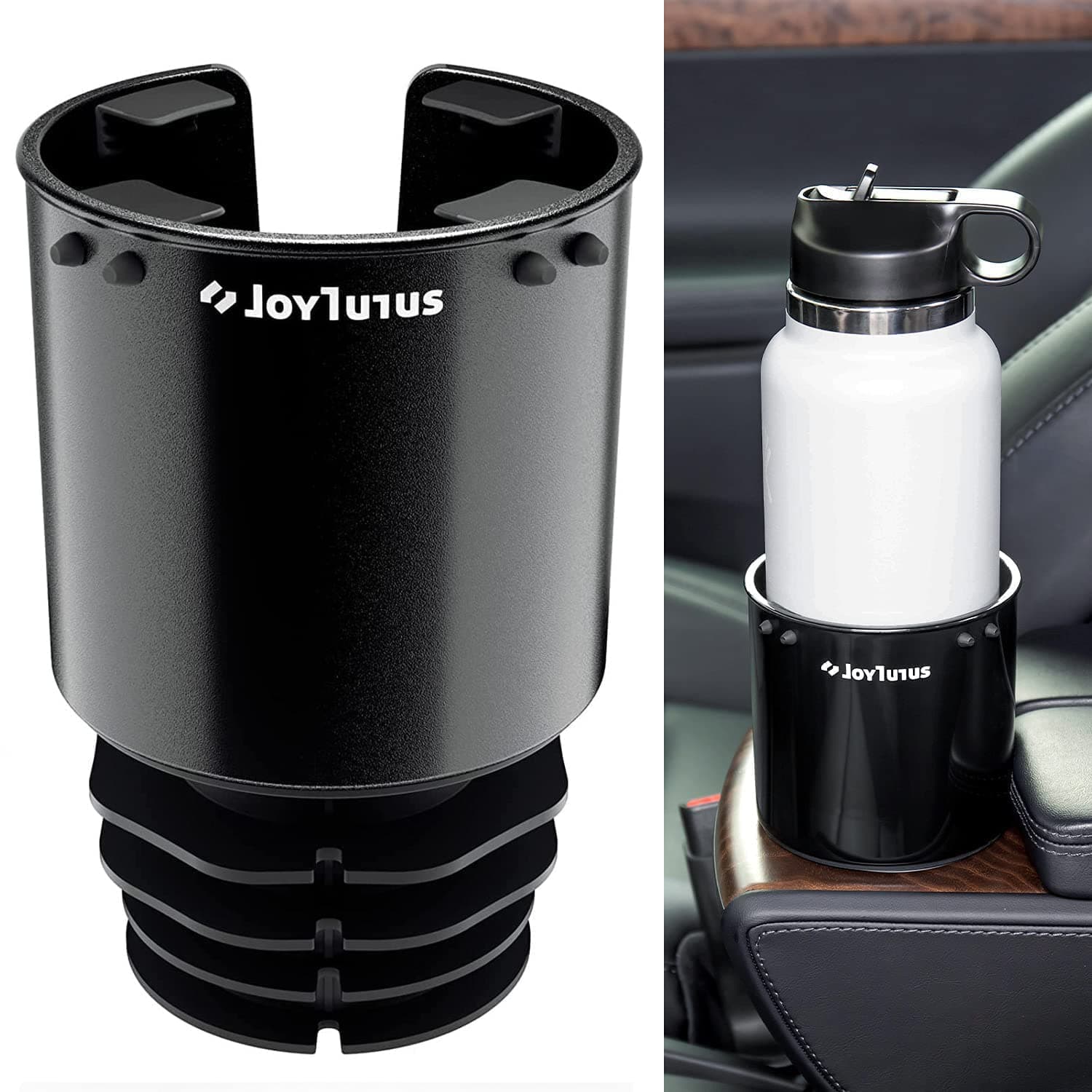 Large Stable Cup Holder Expander for YETI, Hydro Flask, Hold 18-40 oz Bottles and Mugs, Car Cup Holder Adapter with Adjustable Rubber Base