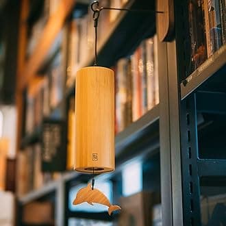 LingTing Bamboo Wind Chimes for Sound Healing, Meditation, Relaxing Emotions,Chord Wind Chimes Hand-Cranked Wind Chimes Unique Decor Gardening Gift for Outdoor Decoration(G-Snow)