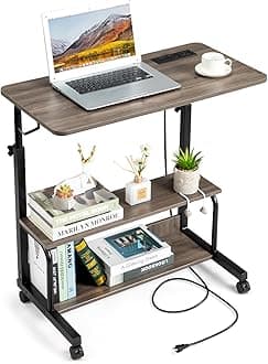 Electric Standing Desk,Height Adjustable Desk with 3 USB & Power Outlets,Sit Stand Table,Writing Computer Desk for Home,Office,Workstation (Grey Oak)
