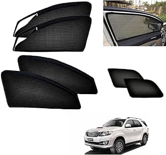 Auto Addict Zipper Magnetic Car Curtain Sunshades (Side Windows,6 Pcs) for Fortuner Old (2008-2015)