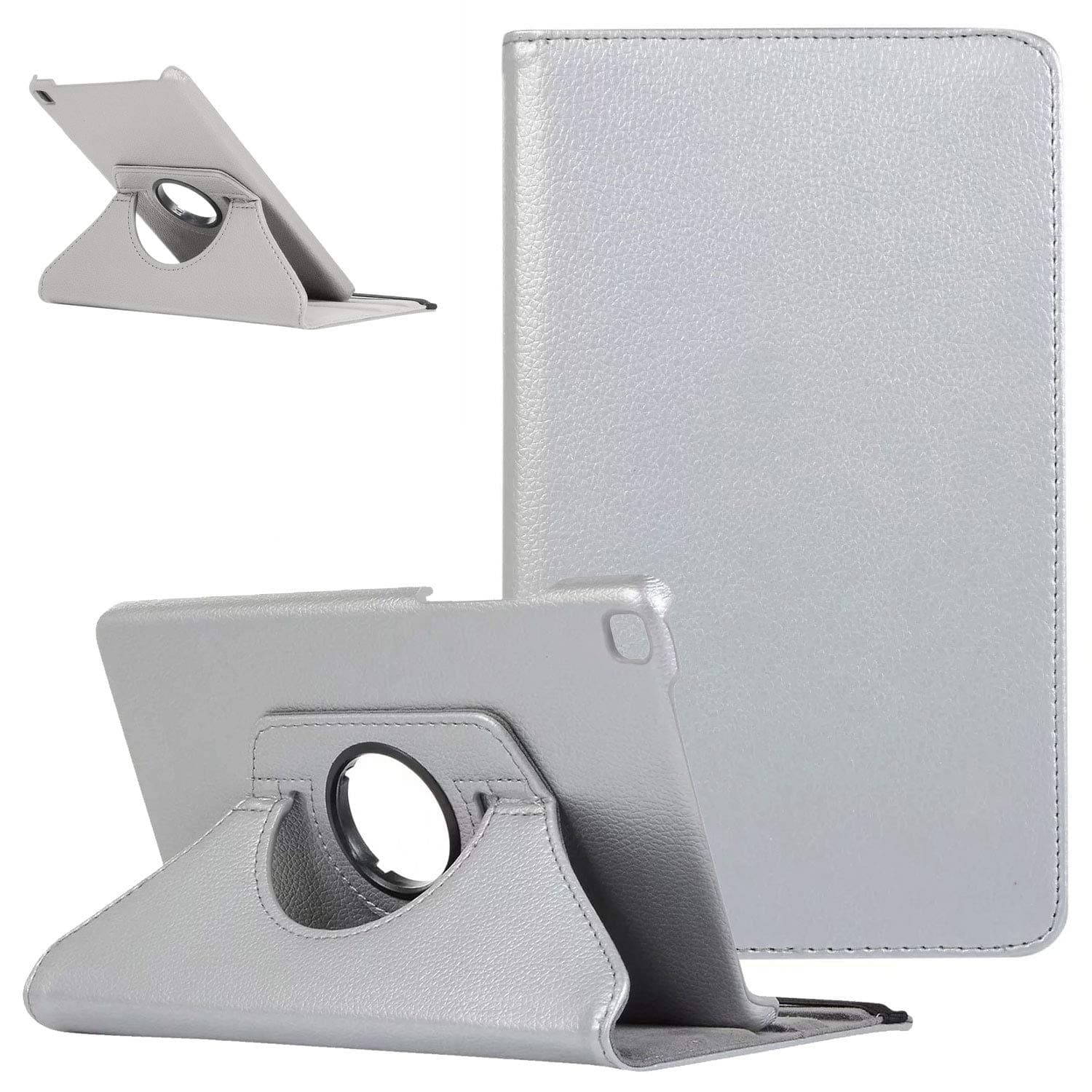 UGOcase Case for Samsung Galaxy Tab A 8.0 2019 SM-T290 SM-T295 360 Degree Rotating PU Leather Slim Lightweight Protective Multi-Angle Stand Hard PC Cover for Galaxy Tab A 8.0 Inch 2019, Silver