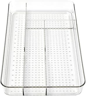 Dial Industries Small Cutlery Silverware Organizer Tray, Clear