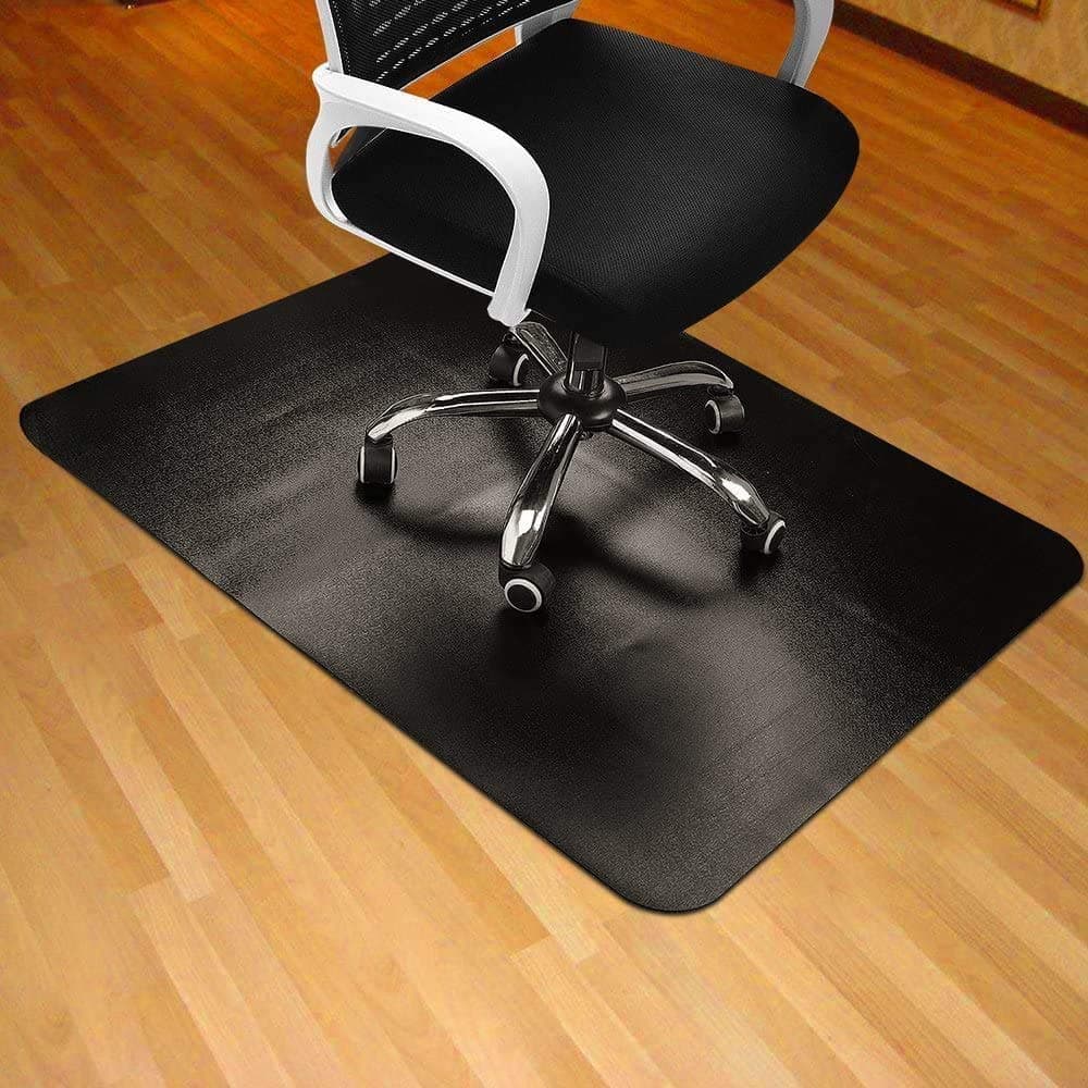 Black Chair Mat for Hard Wood Floor 35x47 Rectangular Thick & Sturdy Multi-Purpose Office Chair Floor Mat for Home & Office Use