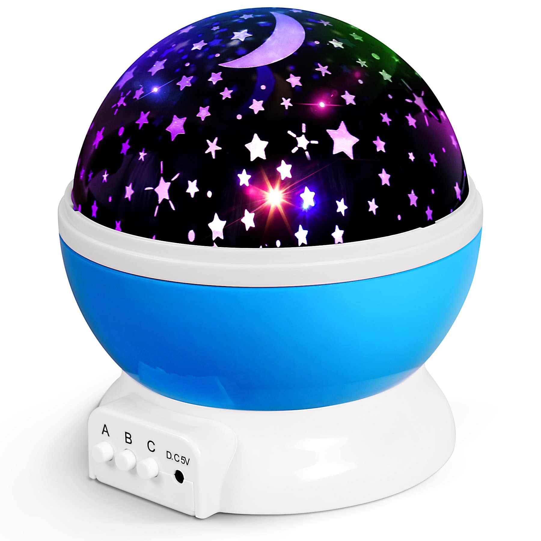Star Projector Night Light for Kids, Rotating Moon Star Projector with 9 Colored Lights, Ceiling Projector Lamps for Babies Children Bedroom & Nursery by Uptizer