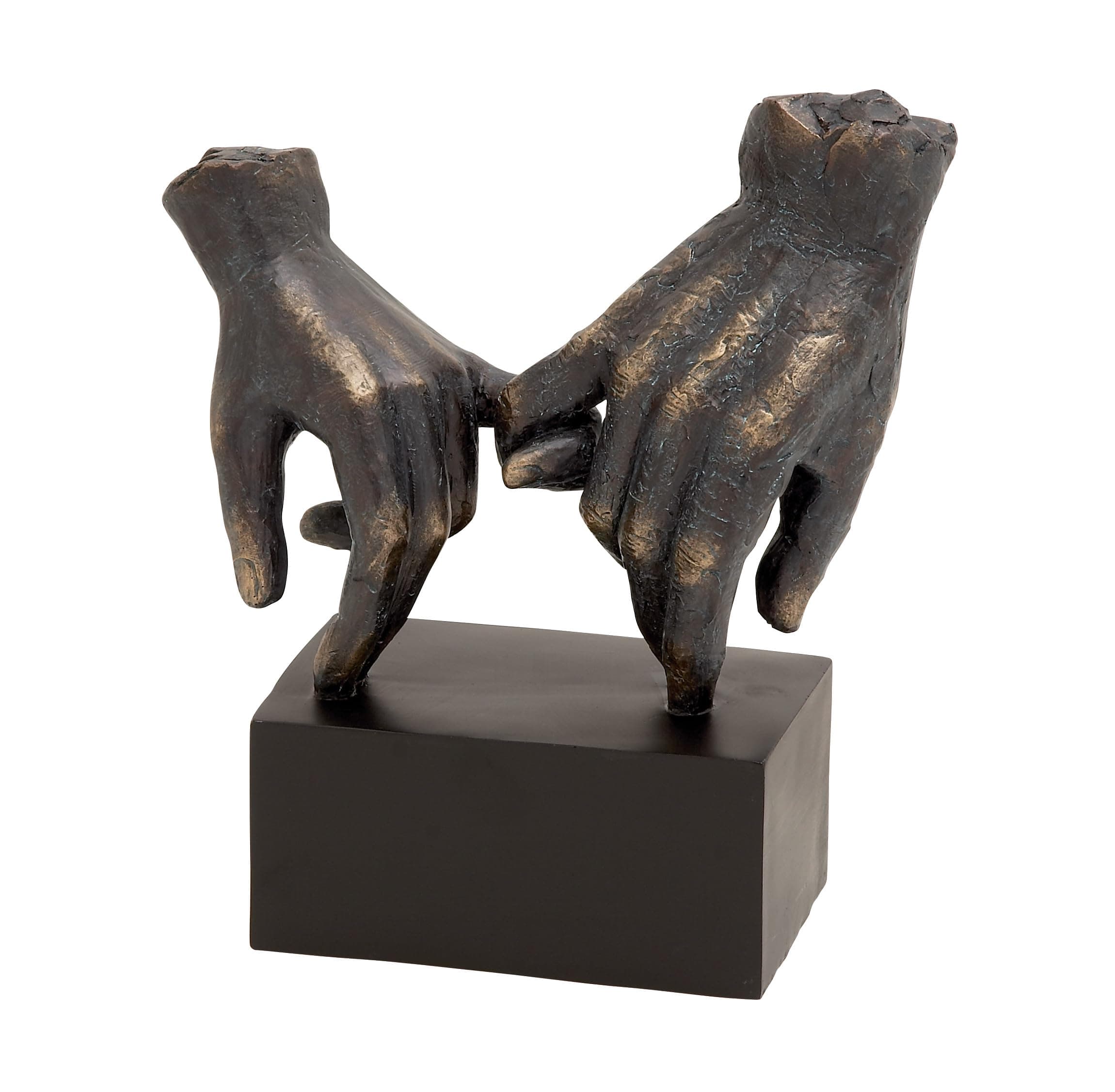 Polystone Hands Sculpture, 9" x 4" x 10", Black