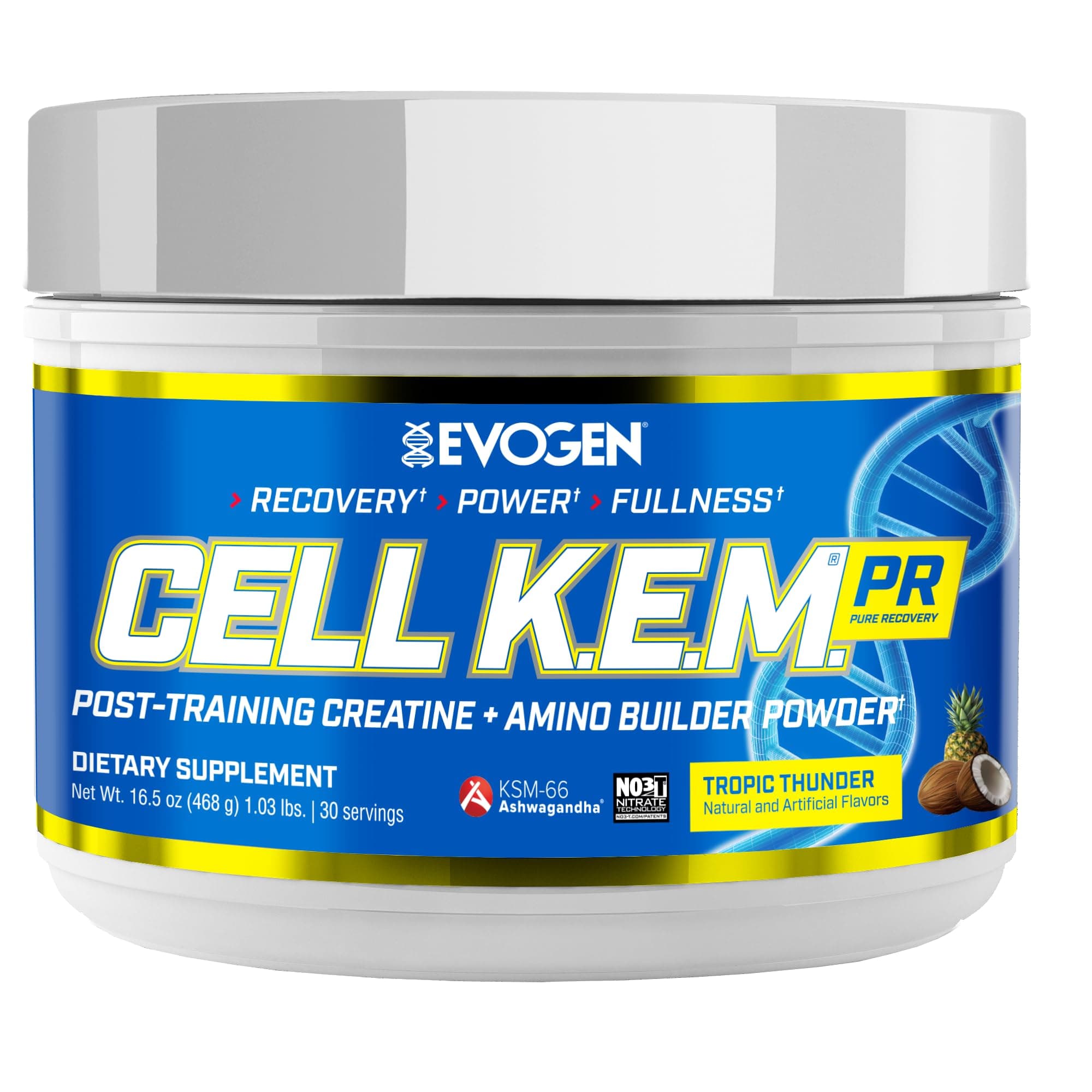 Cell K.E.M. PR V.2 Reformulated- Post Workout Recovery Powder & Muscle Builder | Creatine Monohydrate, BCAA Powder, EAAs | Recovery, Strength & Fullness | Tropic Thunder | 30 Servings
