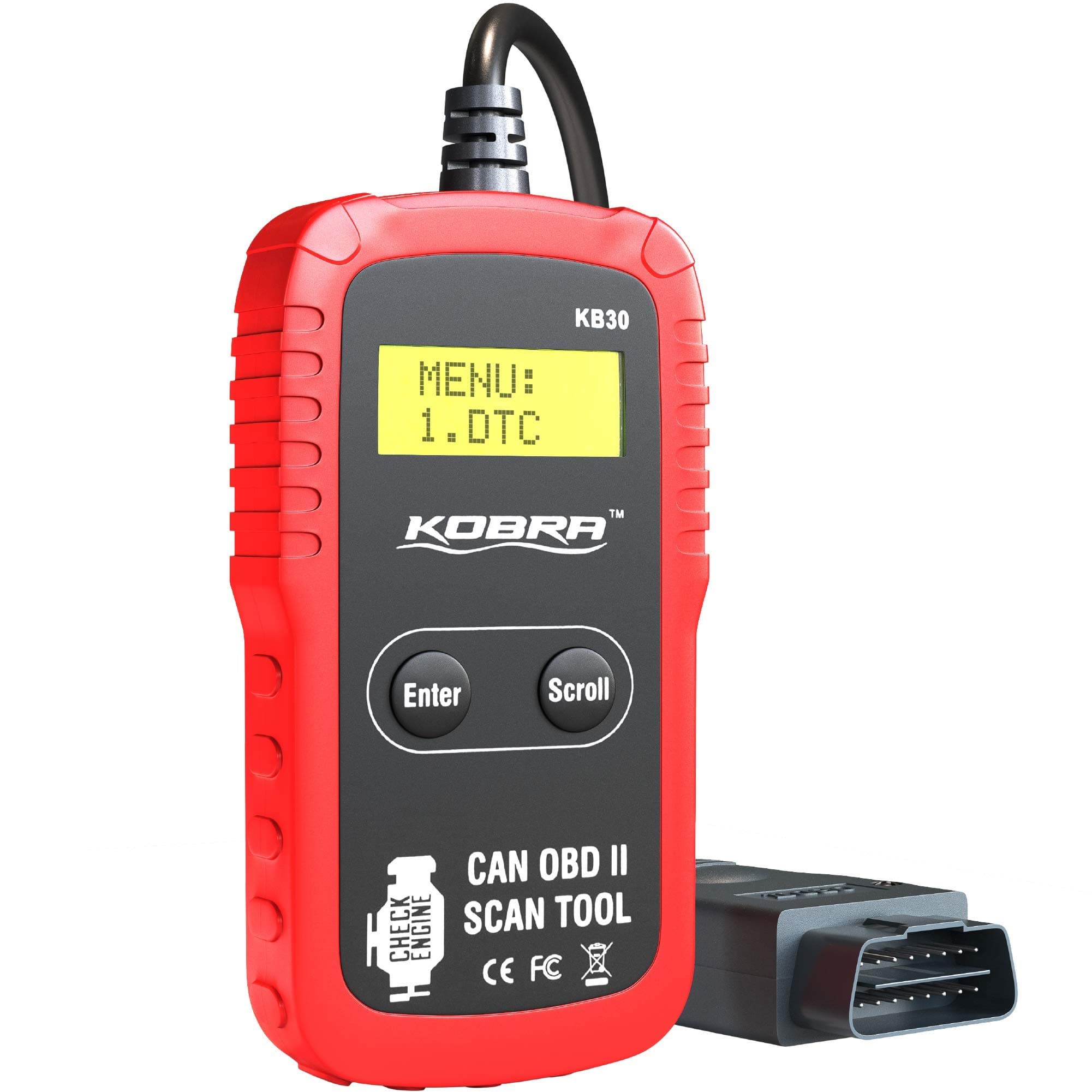 - Kobra OBD2 Scanner Car Code Reader - Universal Auto OBD Car Diagnostic Tools for All Cars, Automotive Check Engine Readers with Reset (Red and Black)