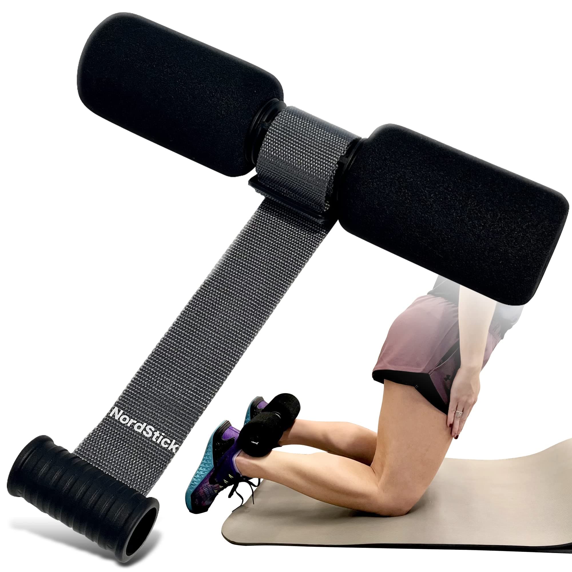 NordStick Nordic Hamstring Curl Strap - Original Nord Stick Exercise Set for Home and Travel - 5 Second Set Up