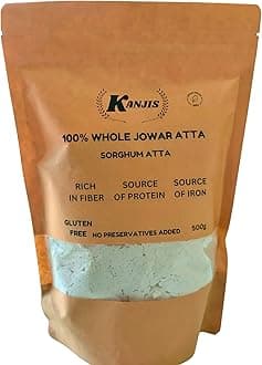 Kanjis Jowar Atta,Javari Millet Atta Gluten-Free Sorghum Flour, Rich in Fibre and Protein, 500g, Pack of 1 * 500g