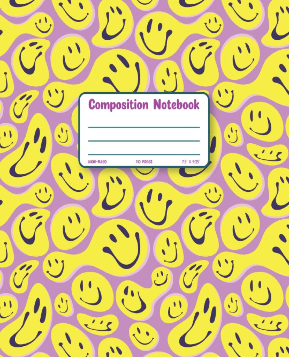 Composition Notebook Wide Ruled: Smiley Faces Wide-Ruled Lined Paper Journal | Cute Composition Notebooks for Boys, Girls, Kids and Teens | School Supplies | 110 Pages 7.5" x 9.25"
