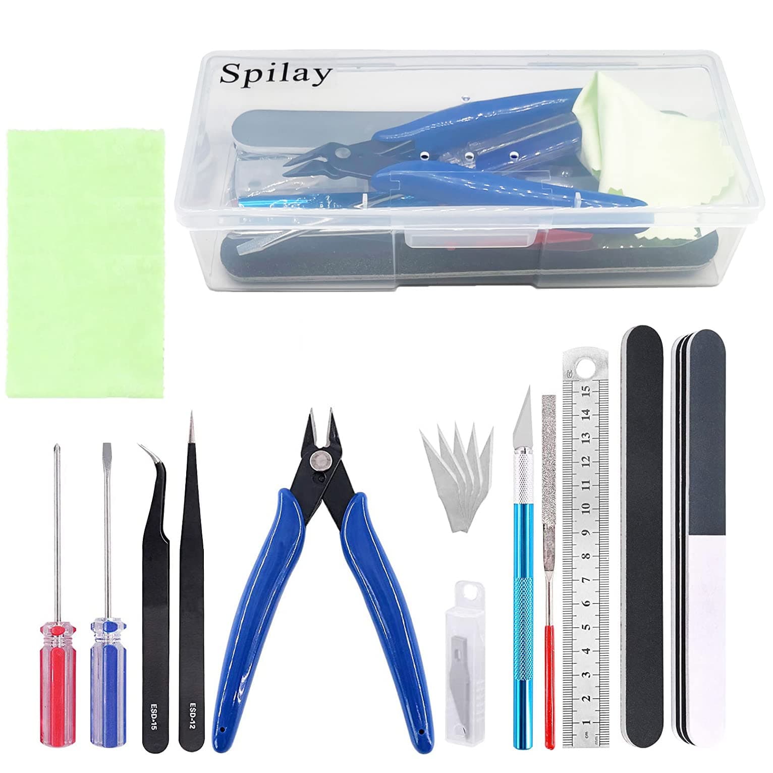 Spilay Hobby Building Model DIY Tool Kit,Modeler Basic Miniature Handmade Craft Tools Set